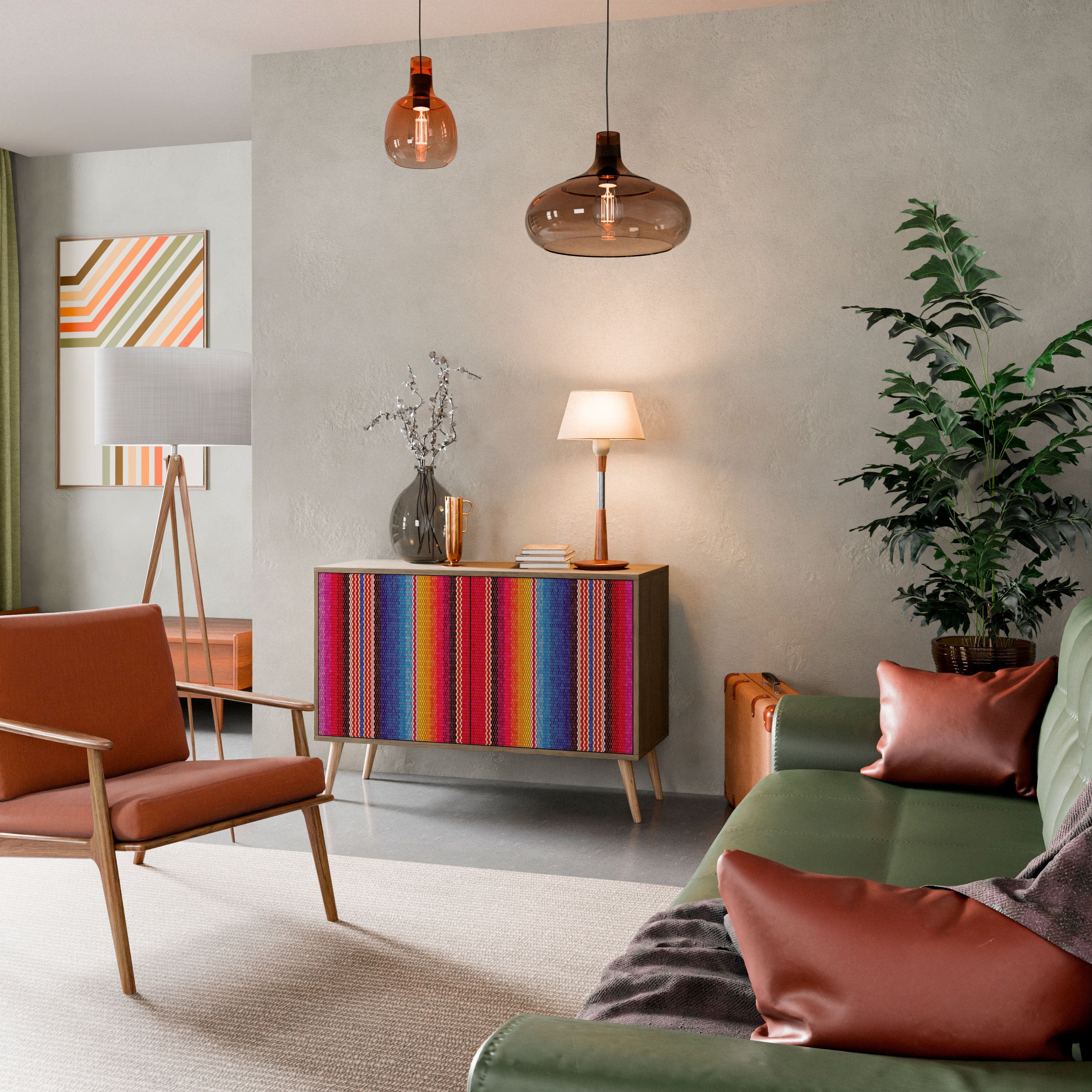 ETHNIC MEXICAN 2-Door Sideboard in Oak Effect