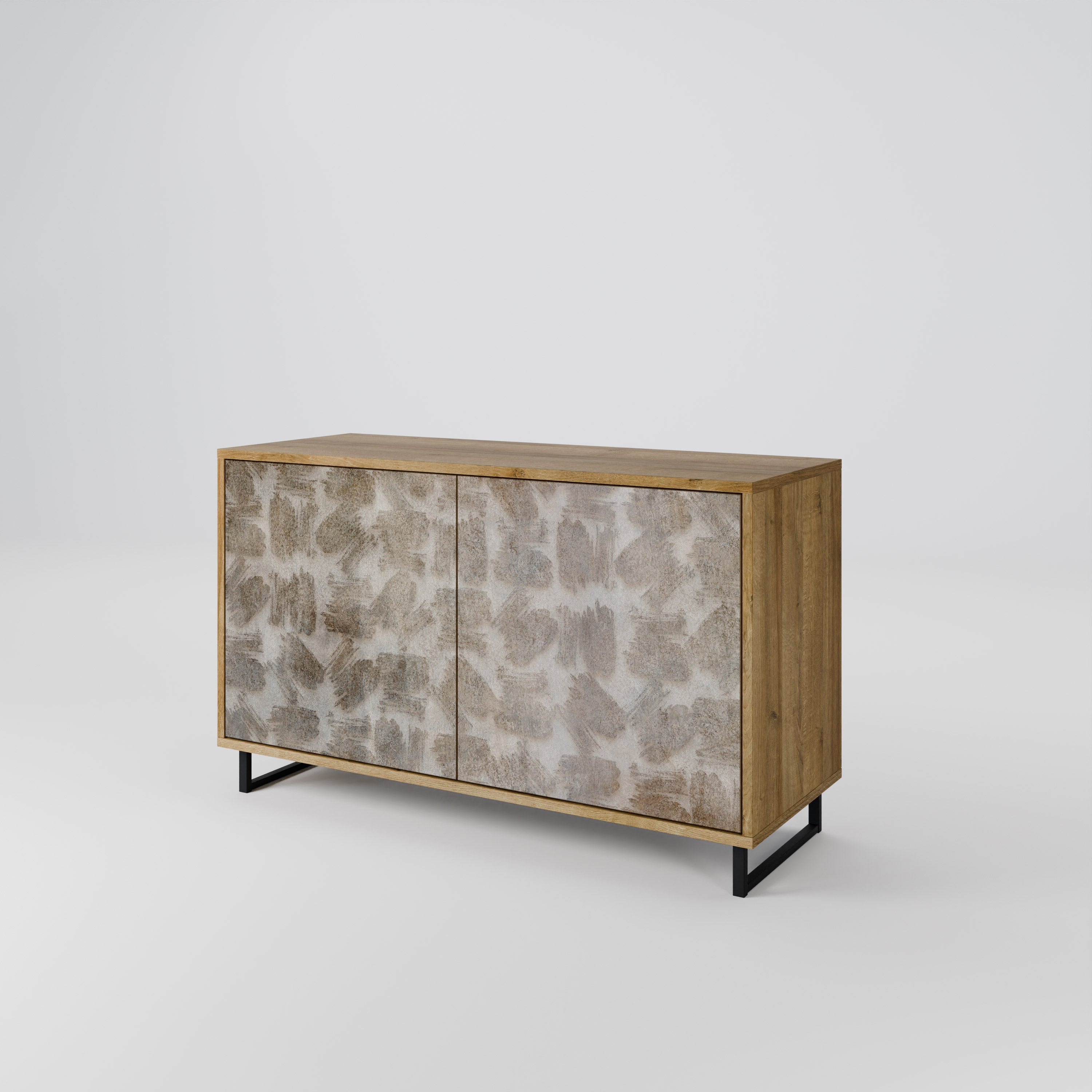 SLIGHTLY BLURRED 2-Door Sideboard in Oak Effect