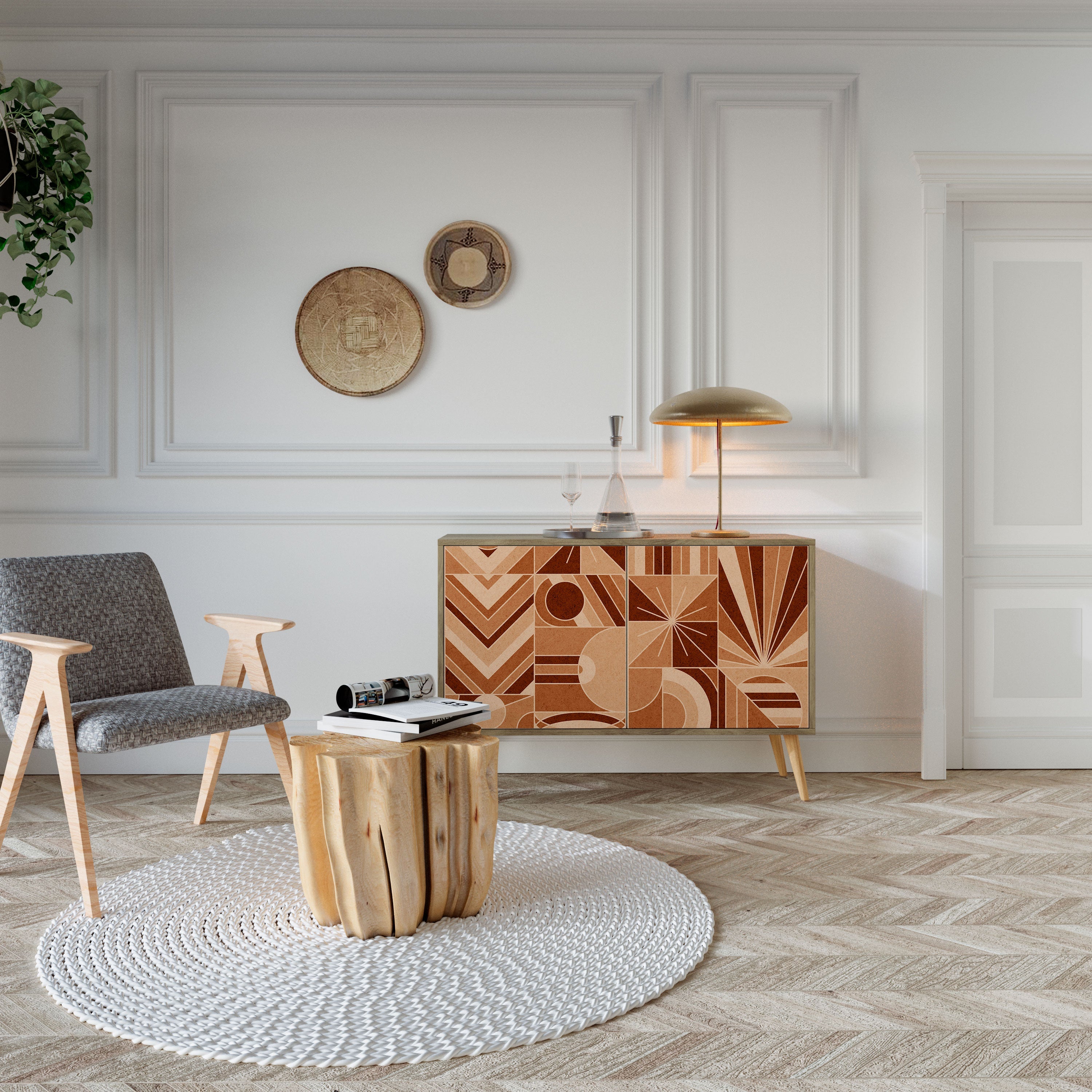 PRISM MOSAIC 2-Door Sideboard in Oak Effect