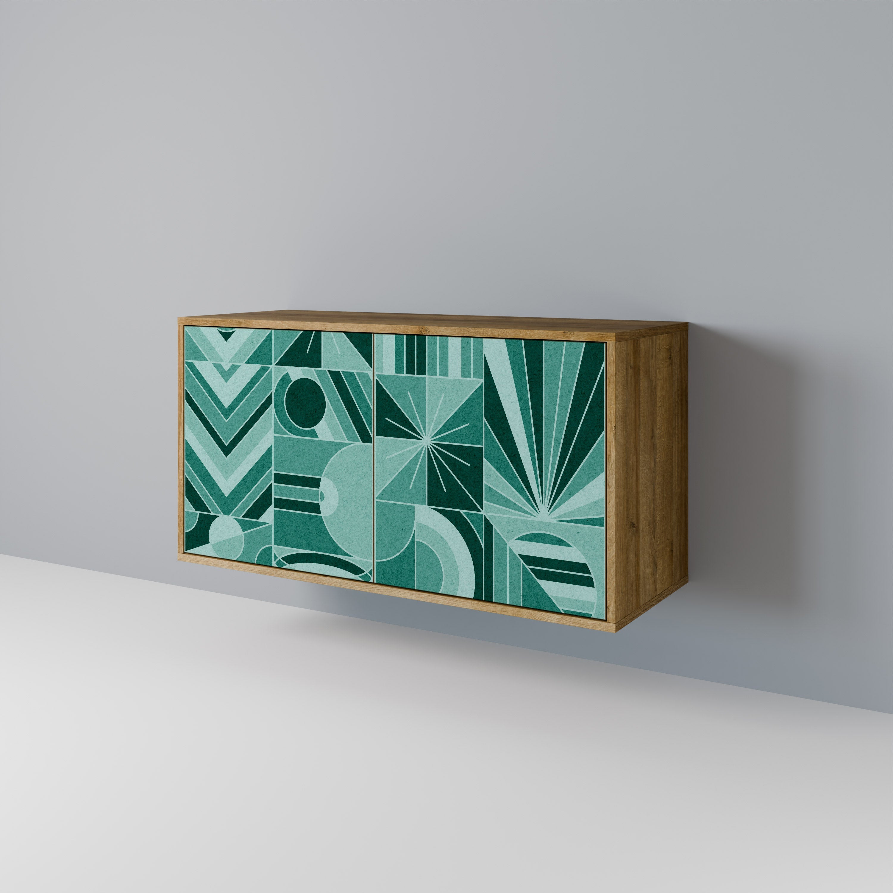 HARMONIC GRID 2-Door Sideboard in Oak Effect