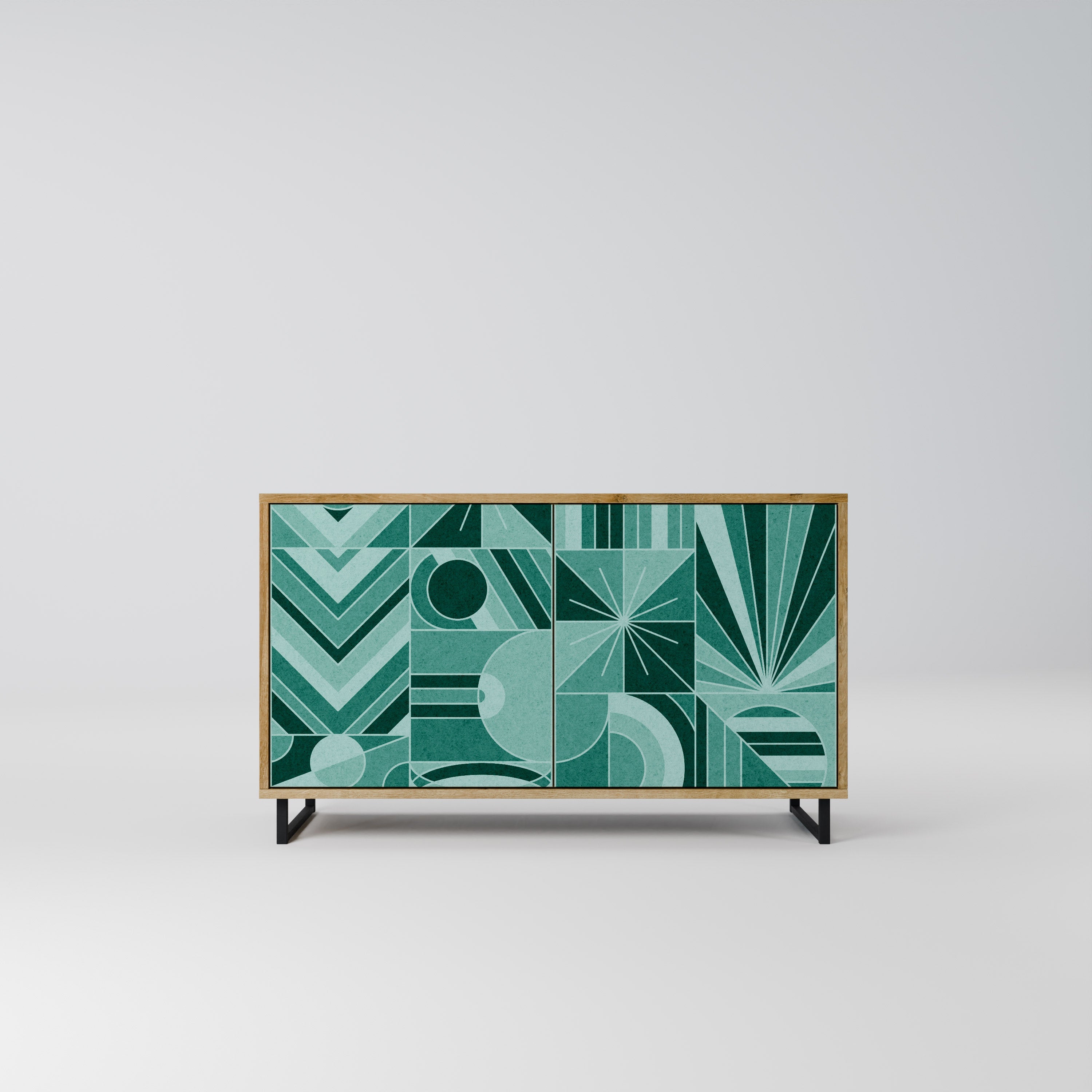 HARMONIC GRID 2-Door Sideboard in Oak Effect