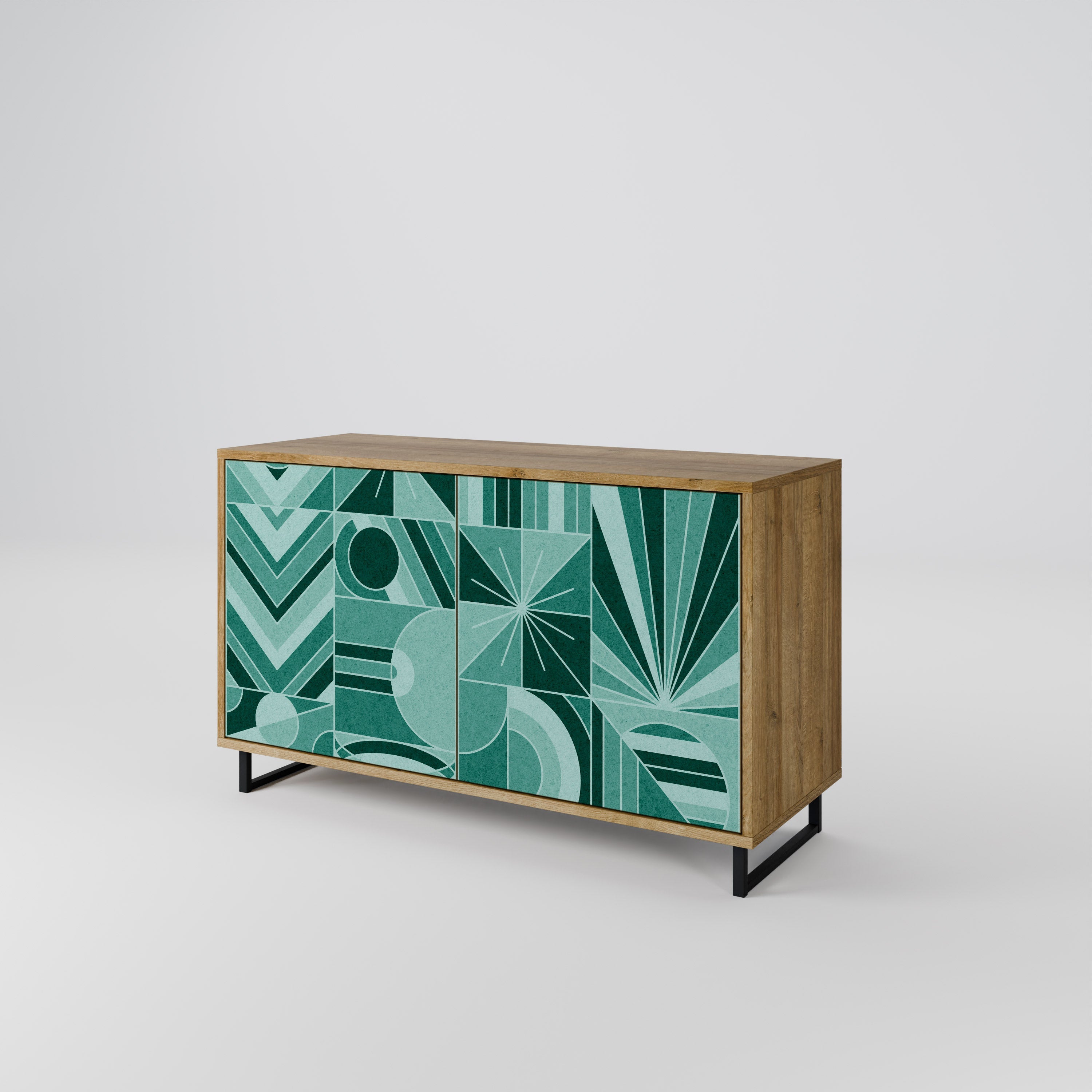 HARMONIC GRID 2-Door Sideboard in Oak Effect