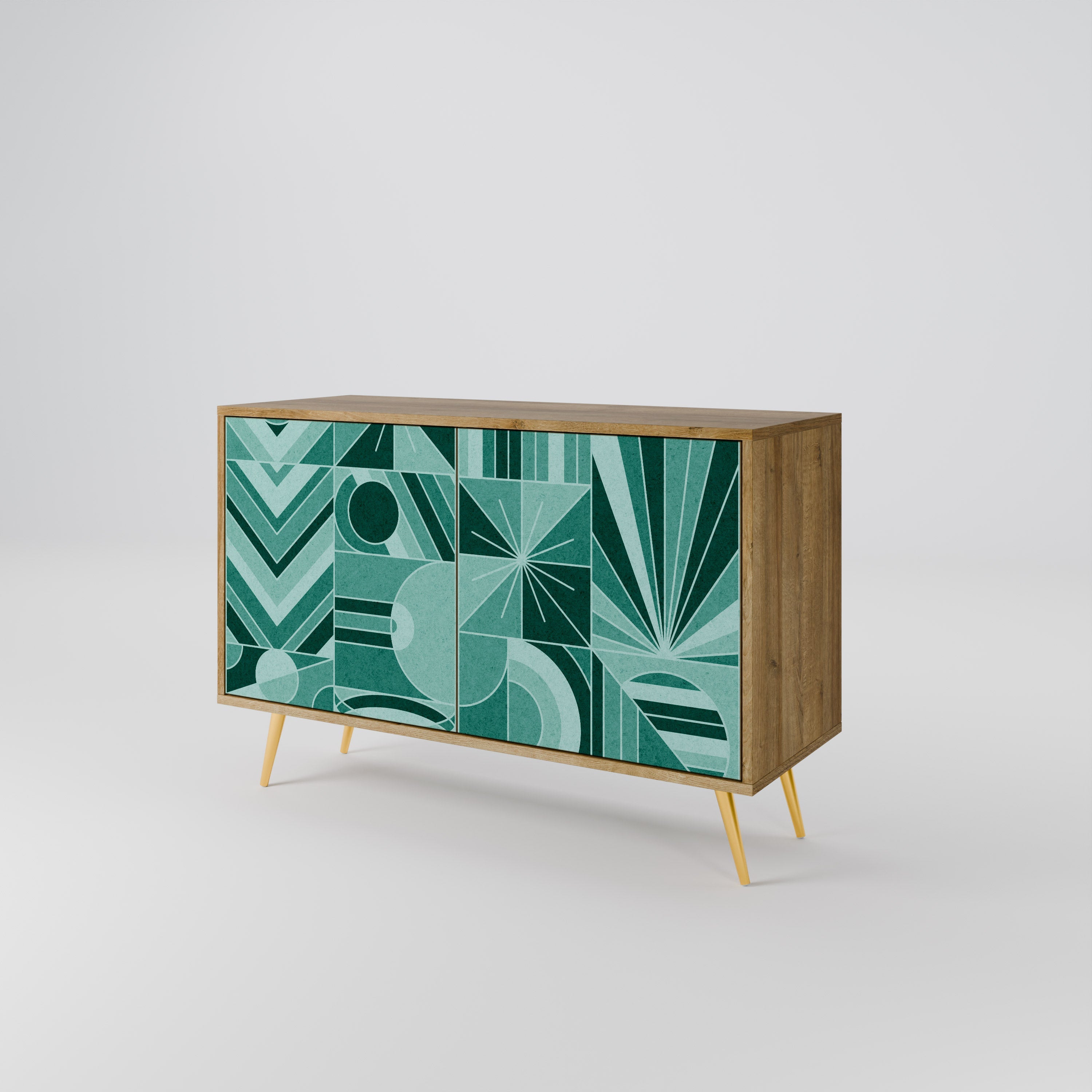 HARMONIC GRID 2-Door Sideboard in Oak Effect