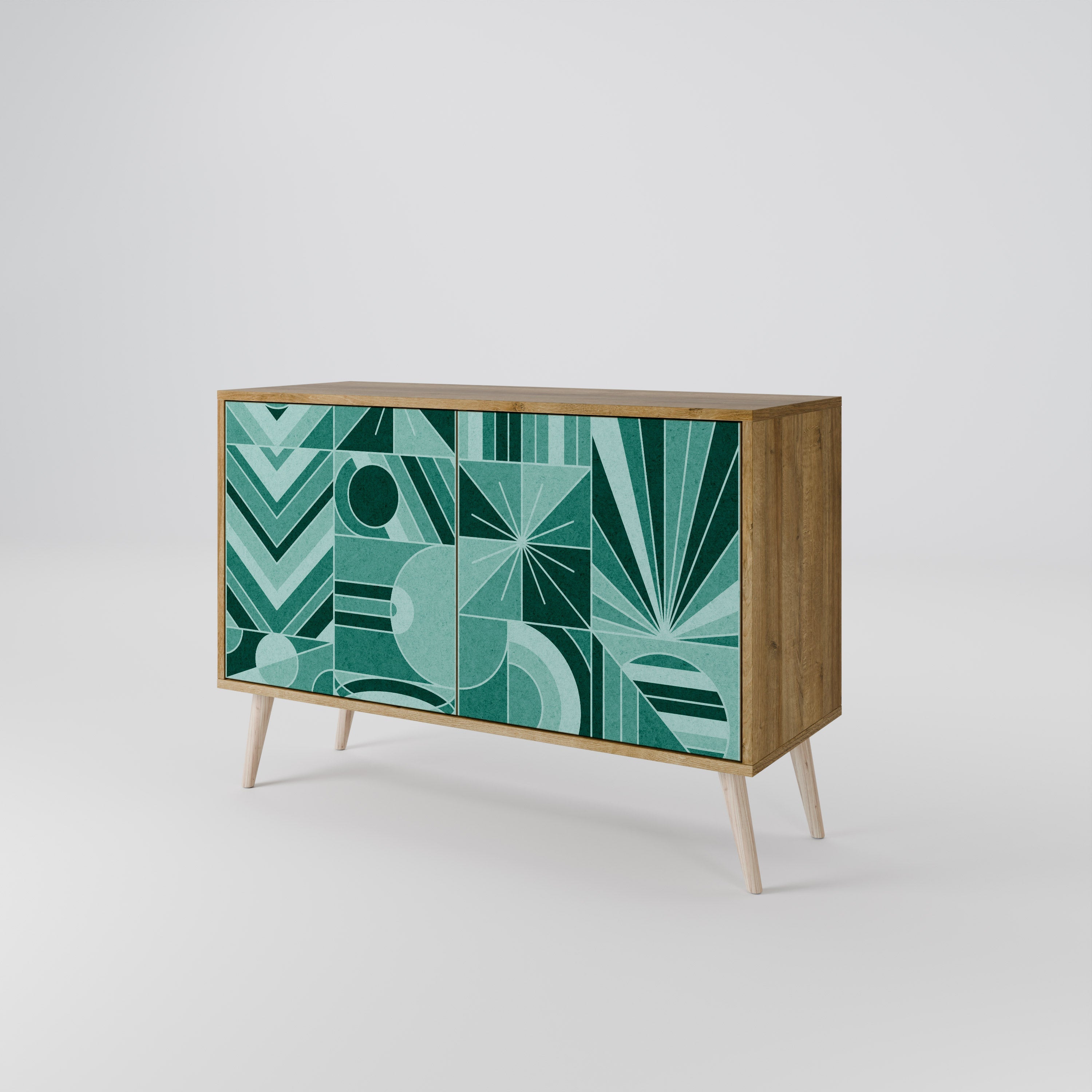 HARMONIC GRID 2-Door Sideboard in Oak Effect
