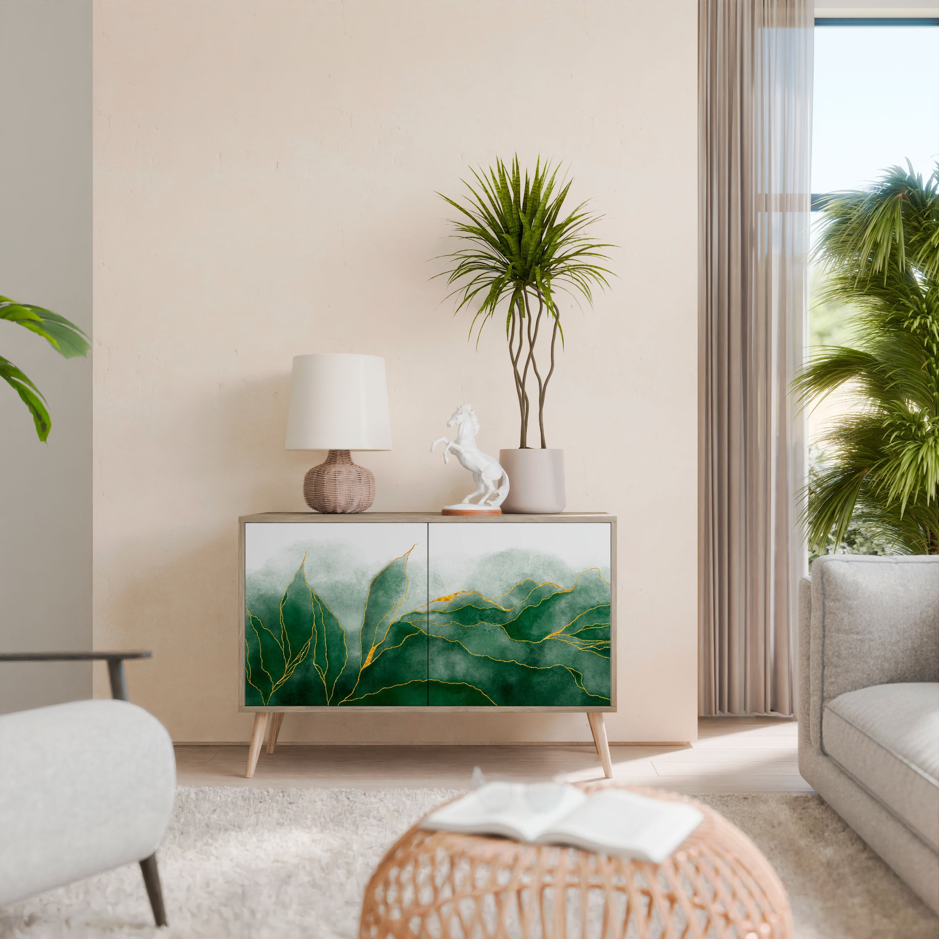 EXPENSIVE NATURE 2-Door Sideboard in Oak Effect