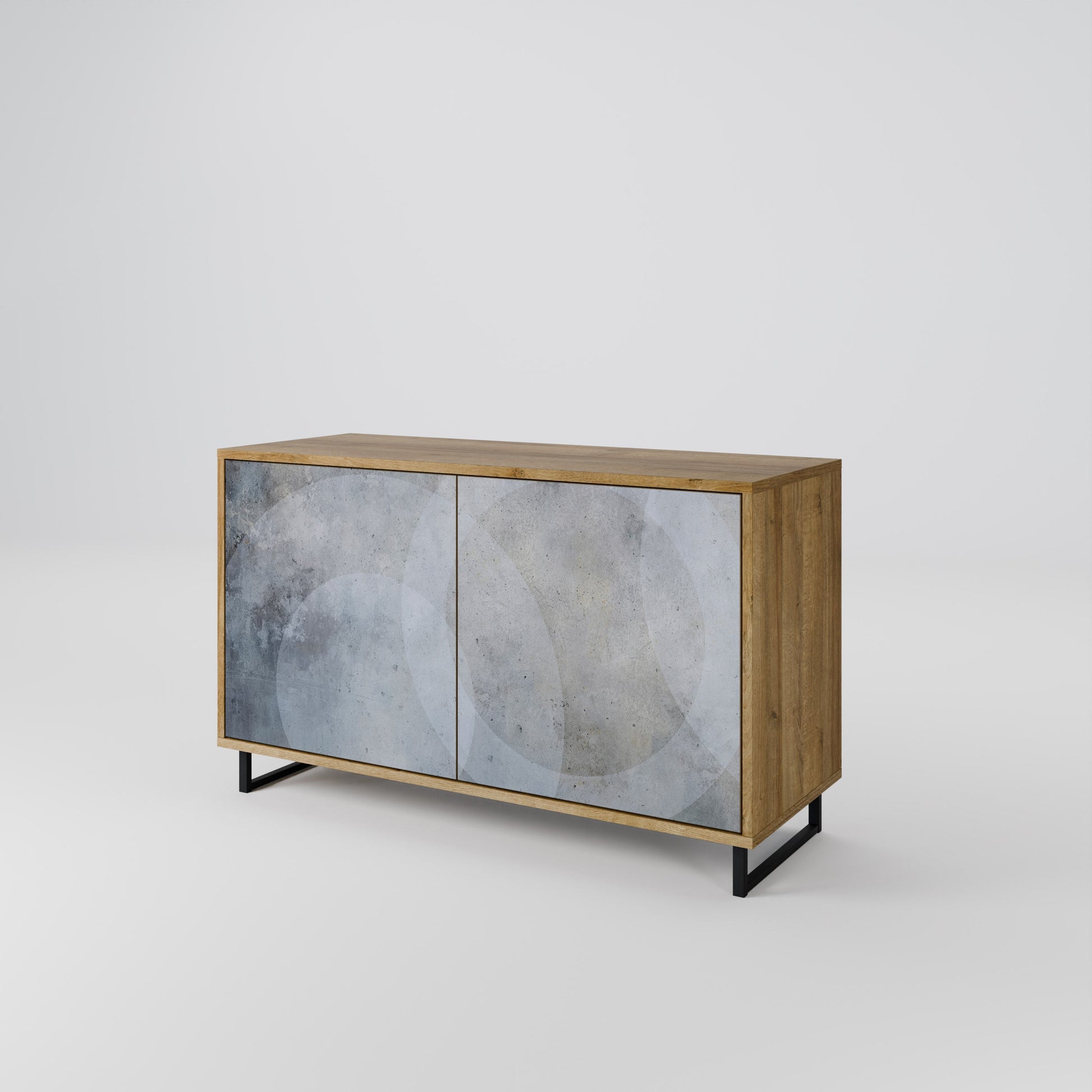 Buffet 2 portes MUTED ARC effet chêne