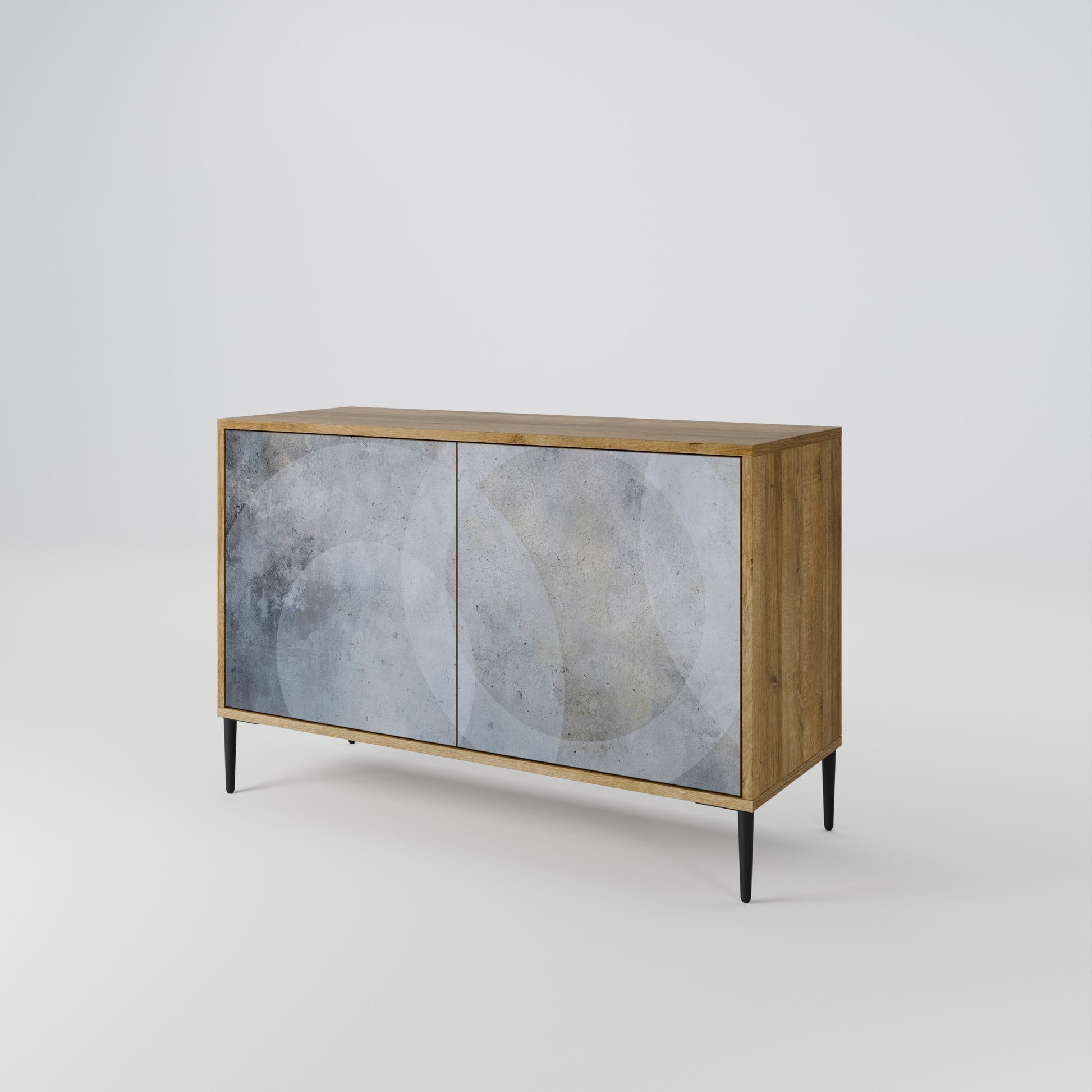 Buffet 2 portes MUTED ARC effet chêne
