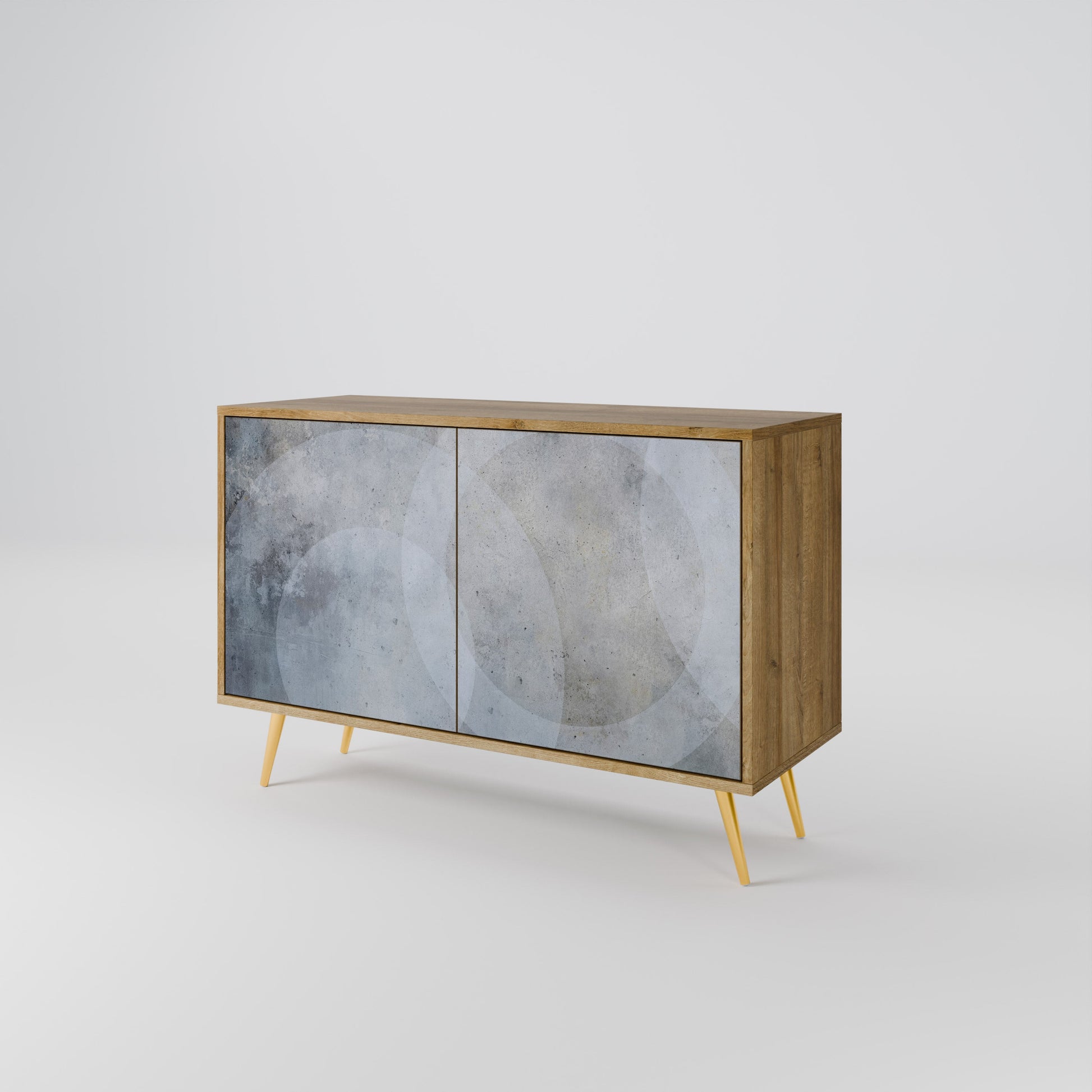 Buffet 2 portes MUTED ARC effet chêne
