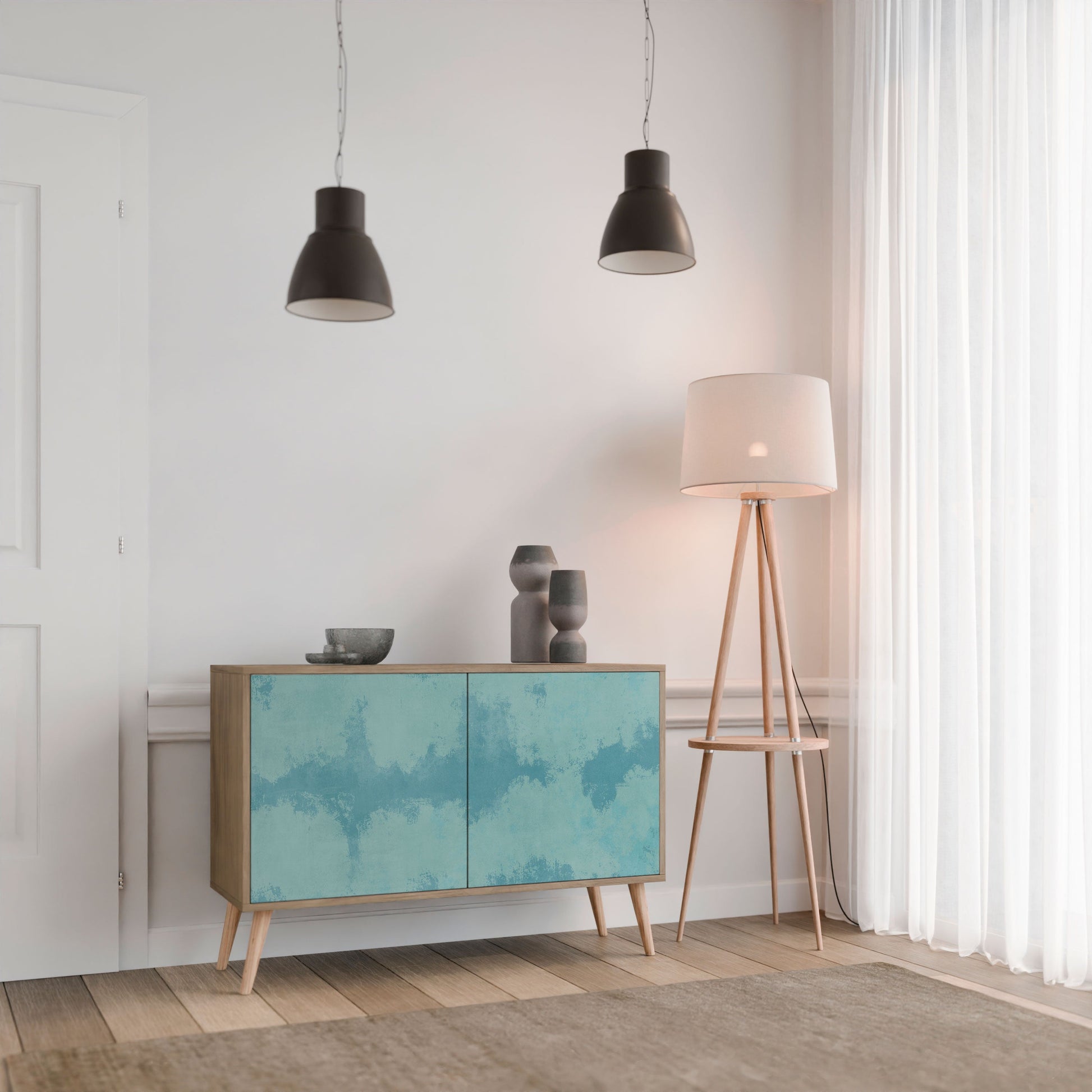 Buffet 2 portes SKY WASH effet chêne