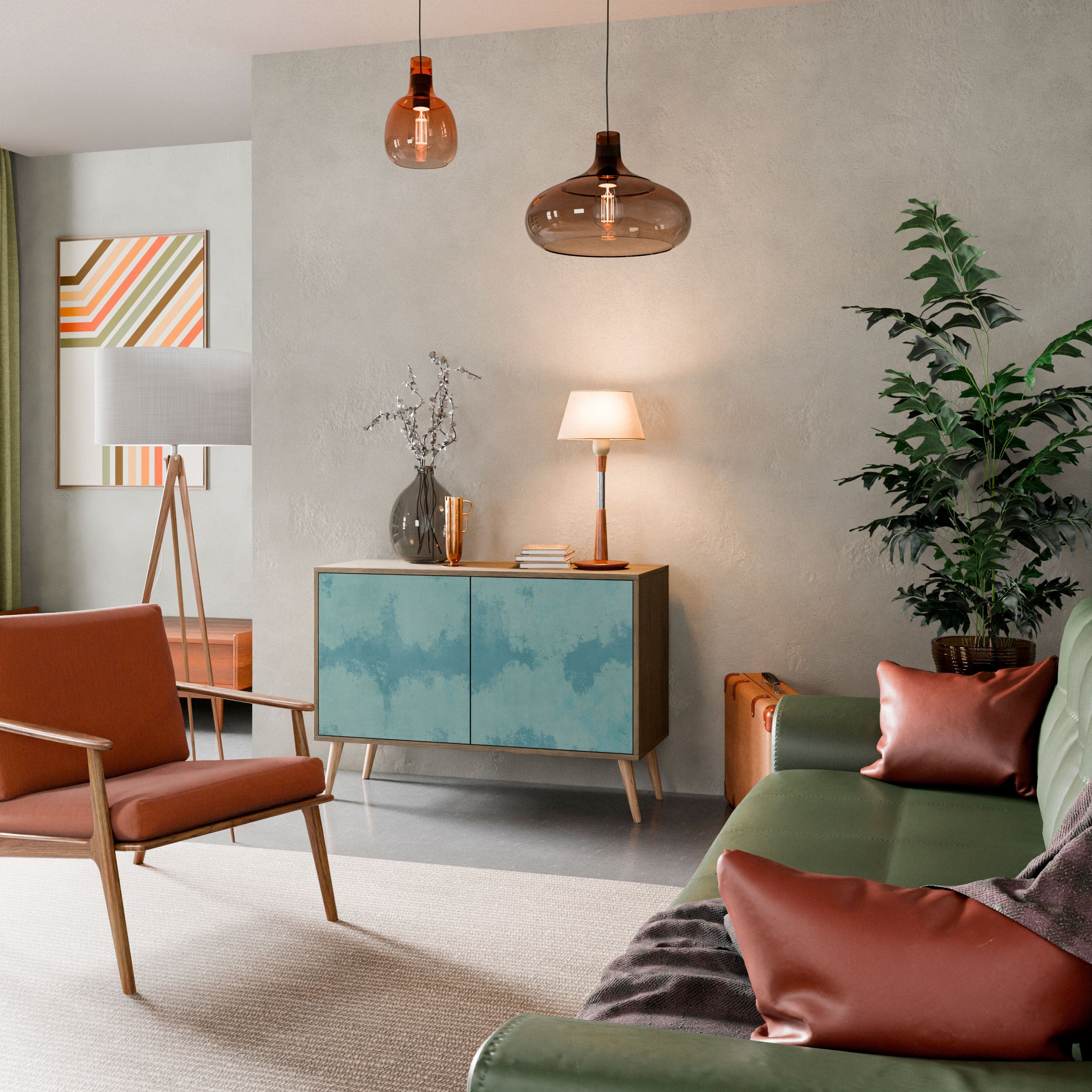 SKY WASH 2-Door Sideboard in Oak Effect