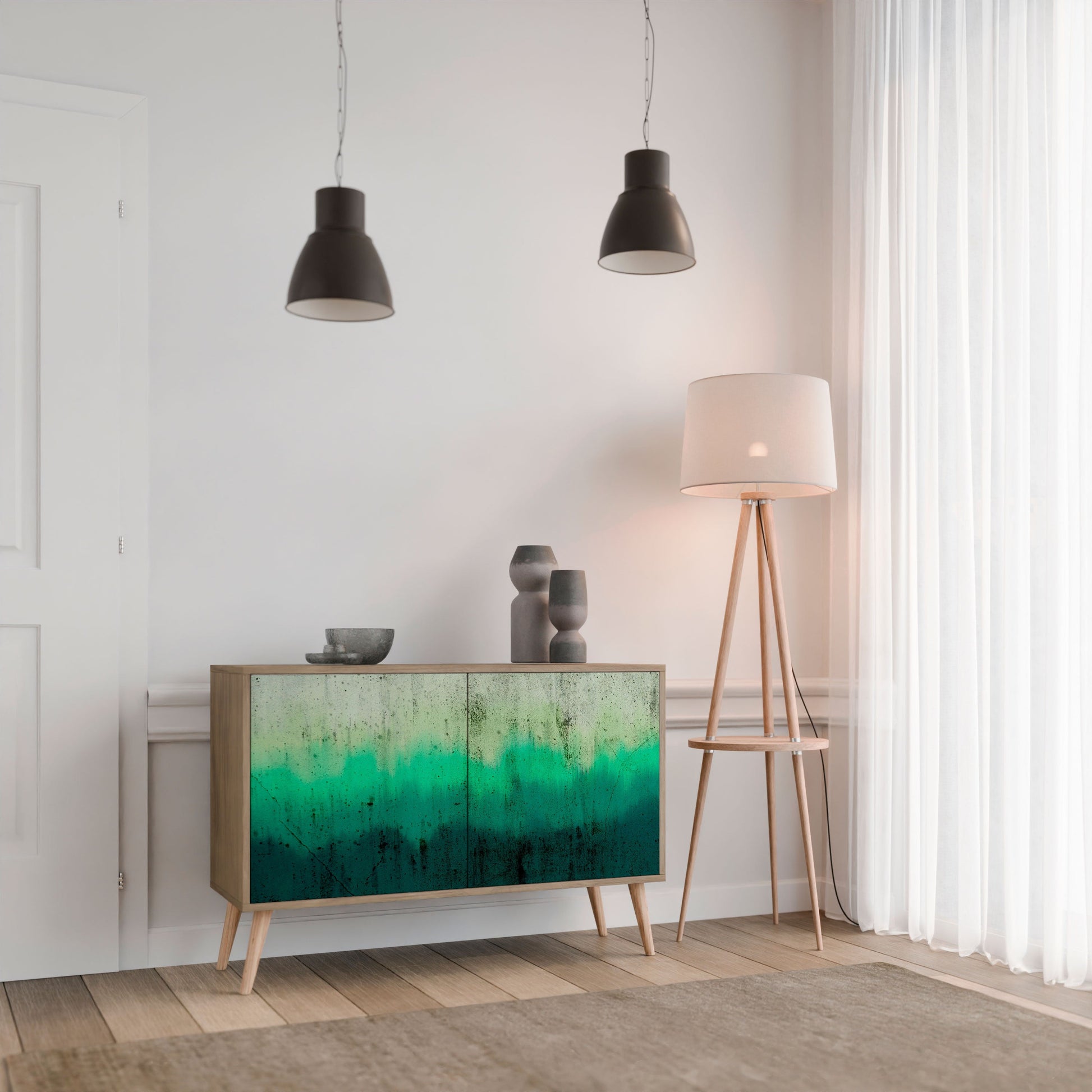Buffet 2 portes NORTHERN LIGHTS effet chêne