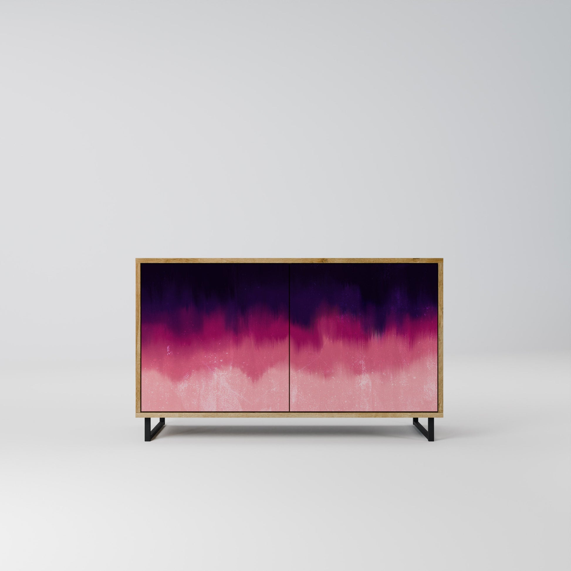 Buffet 2 portes AURORA BOREALIS effet chêne