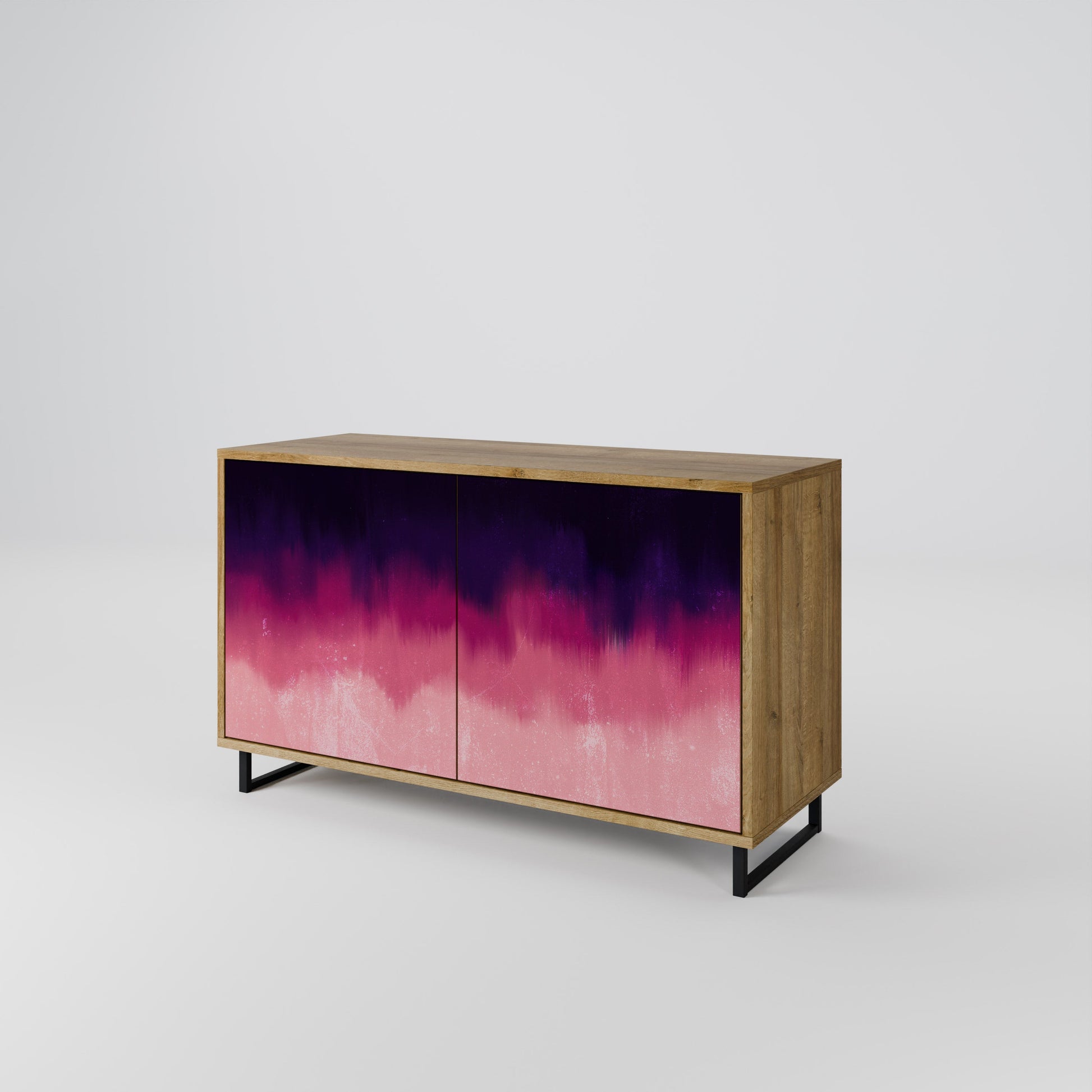 Buffet 2 portes AURORA BOREALIS effet chêne