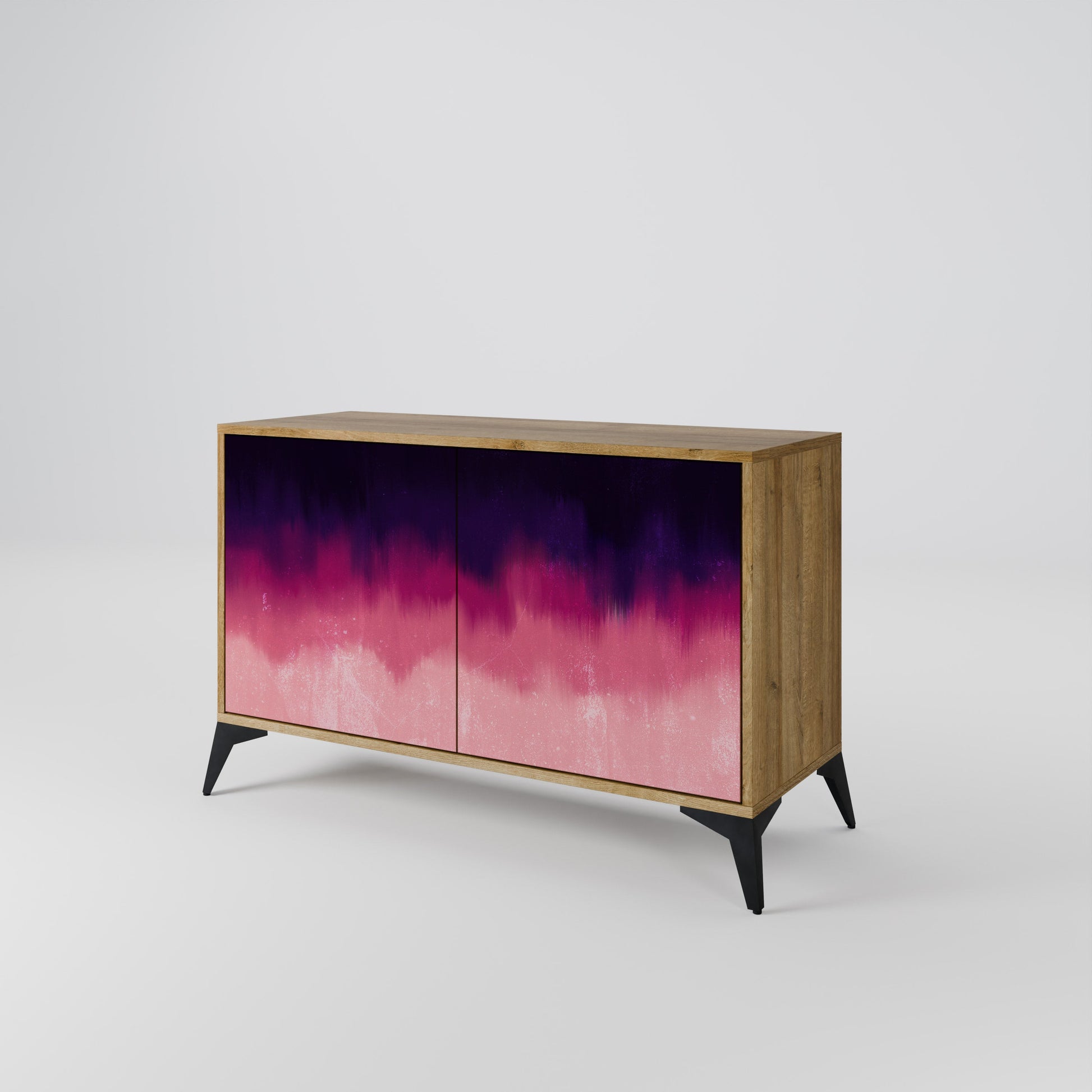 Buffet 2 portes AURORA BOREALIS effet chêne