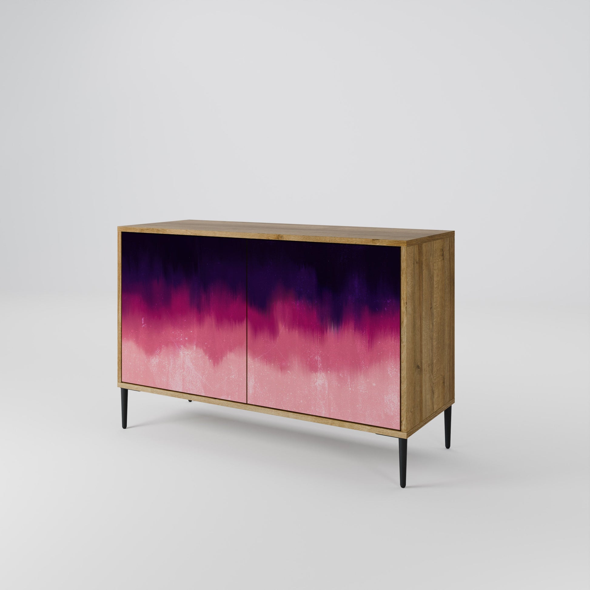Buffet 2 portes AURORA BOREALIS effet chêne