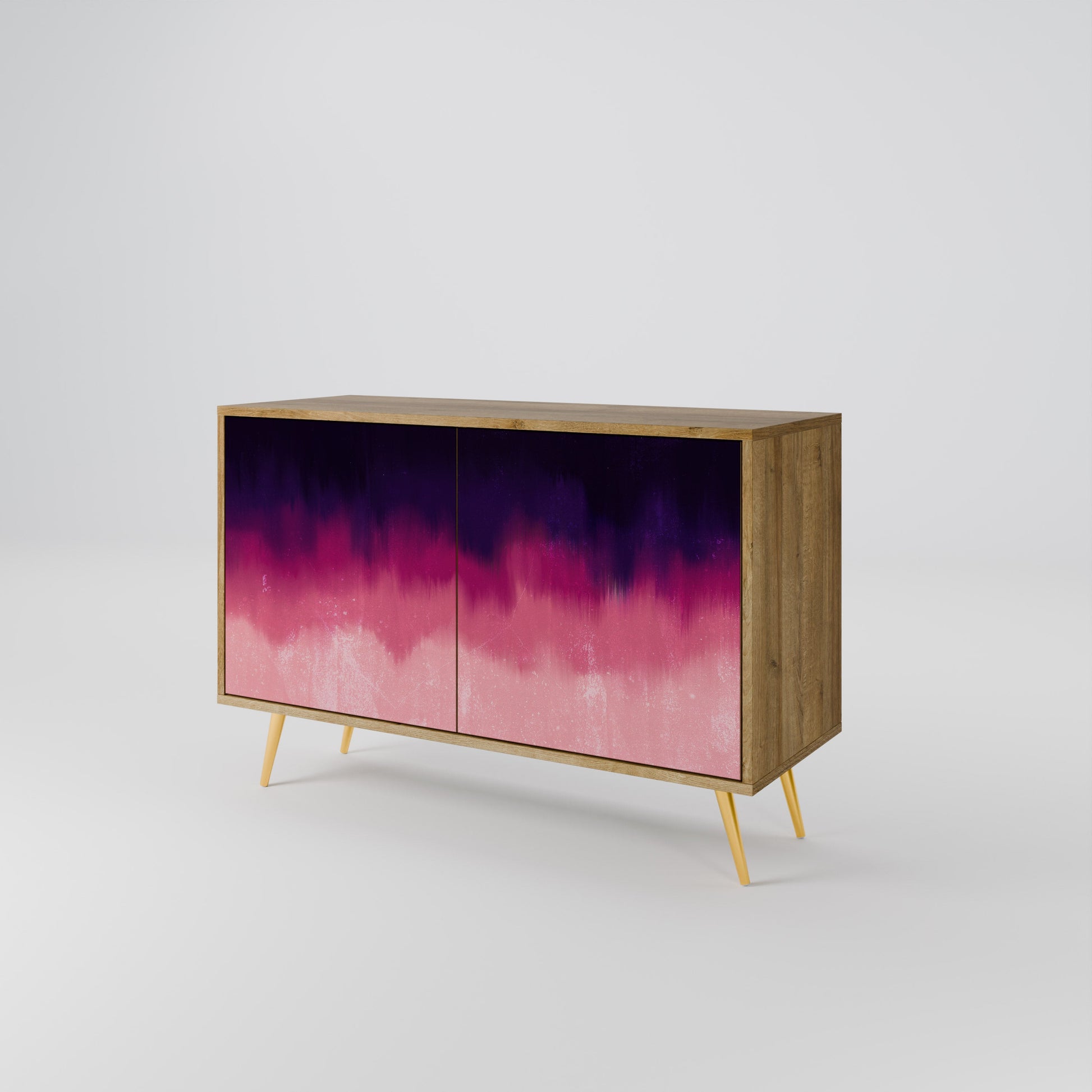 Buffet 2 portes AURORA BOREALIS effet chêne