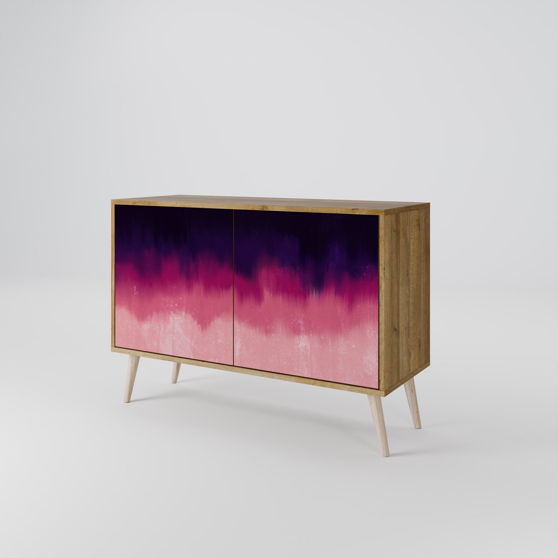 Buffet 2 portes AURORA BOREALIS effet chêne