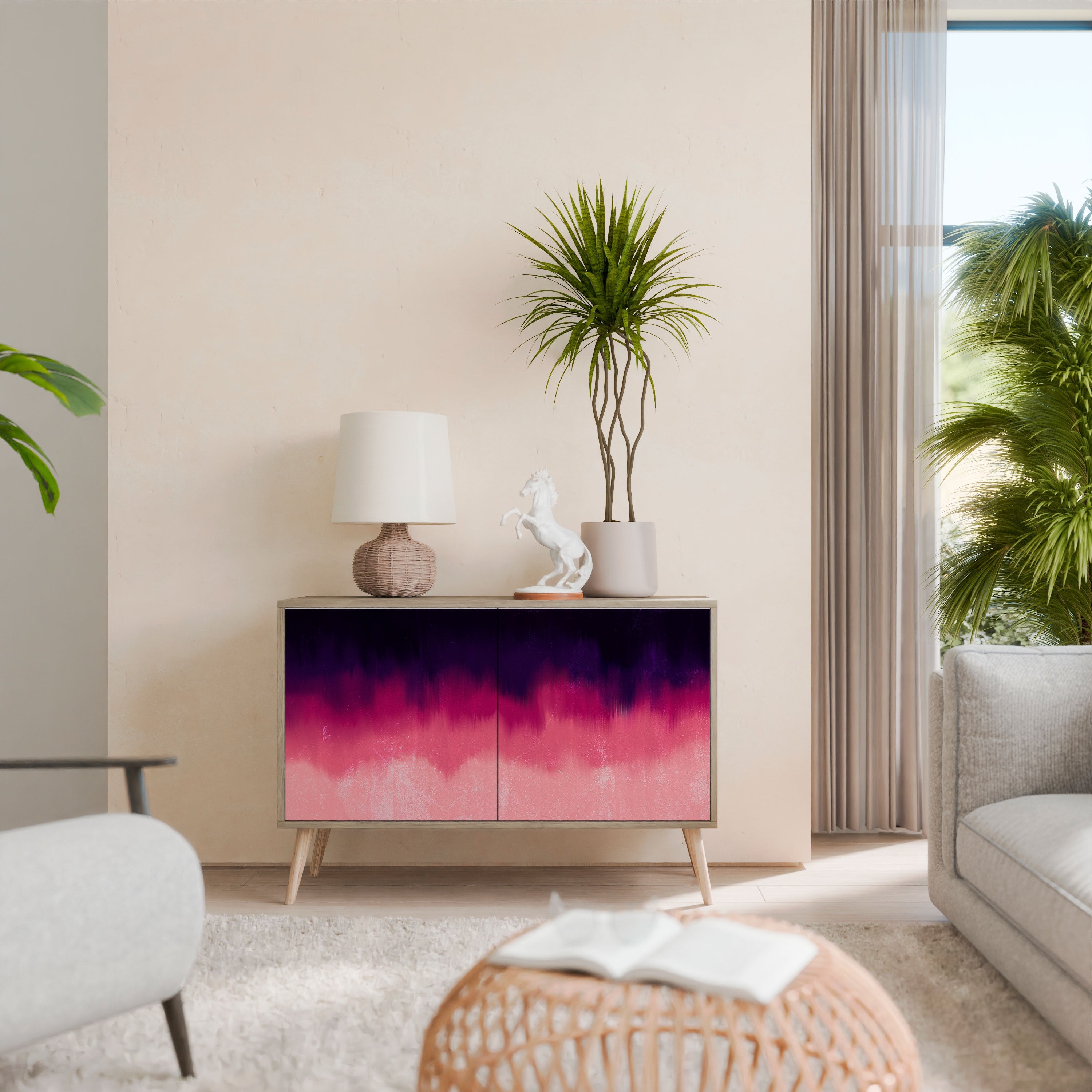 AURORA BOREALIS 2-Door Sideboard in Oak Effect