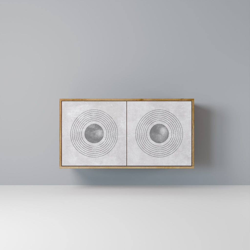 Buffet 2 portes SOLID CIRCLES effet chêne