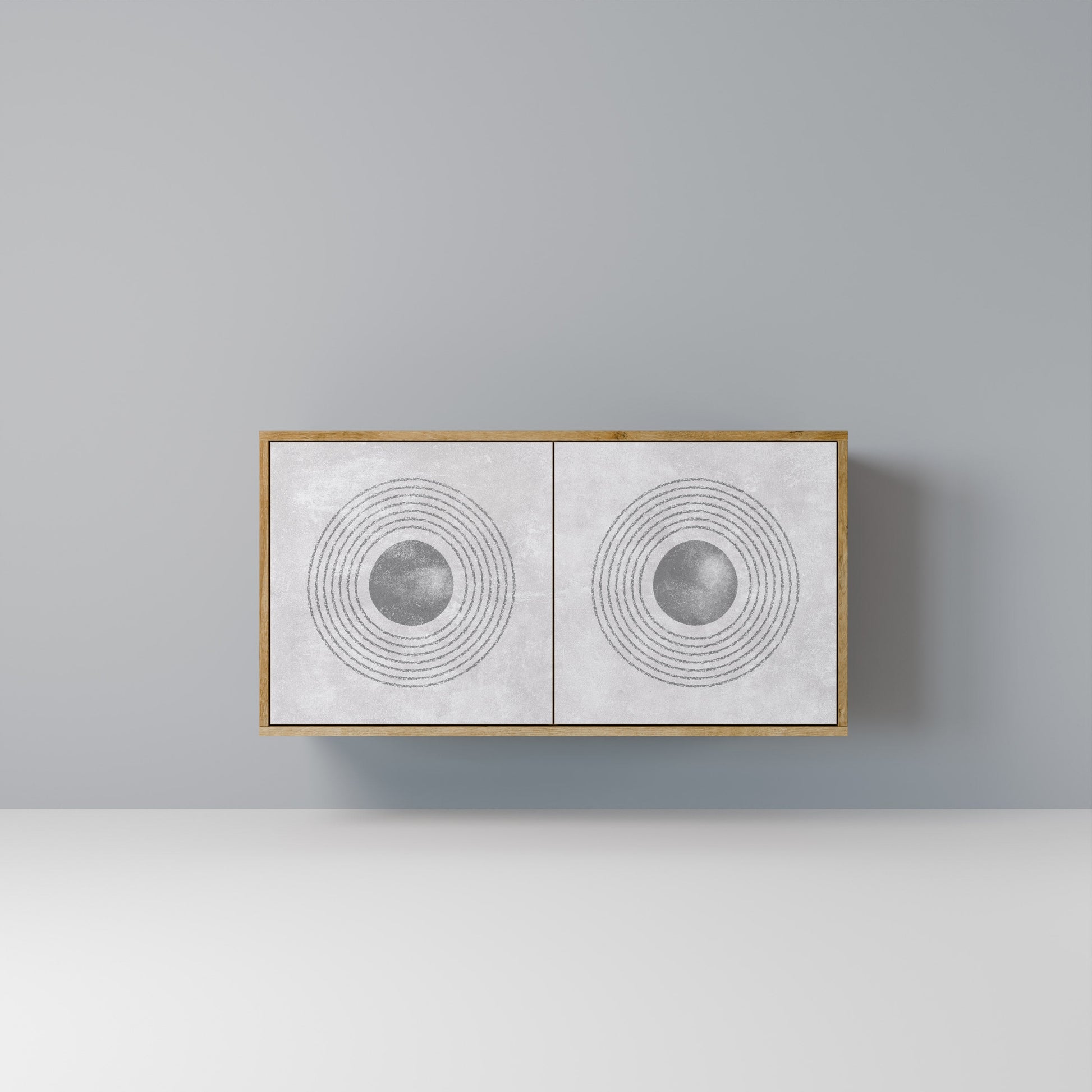 Buffet 2 portes SOLID CIRCLES effet chêne
