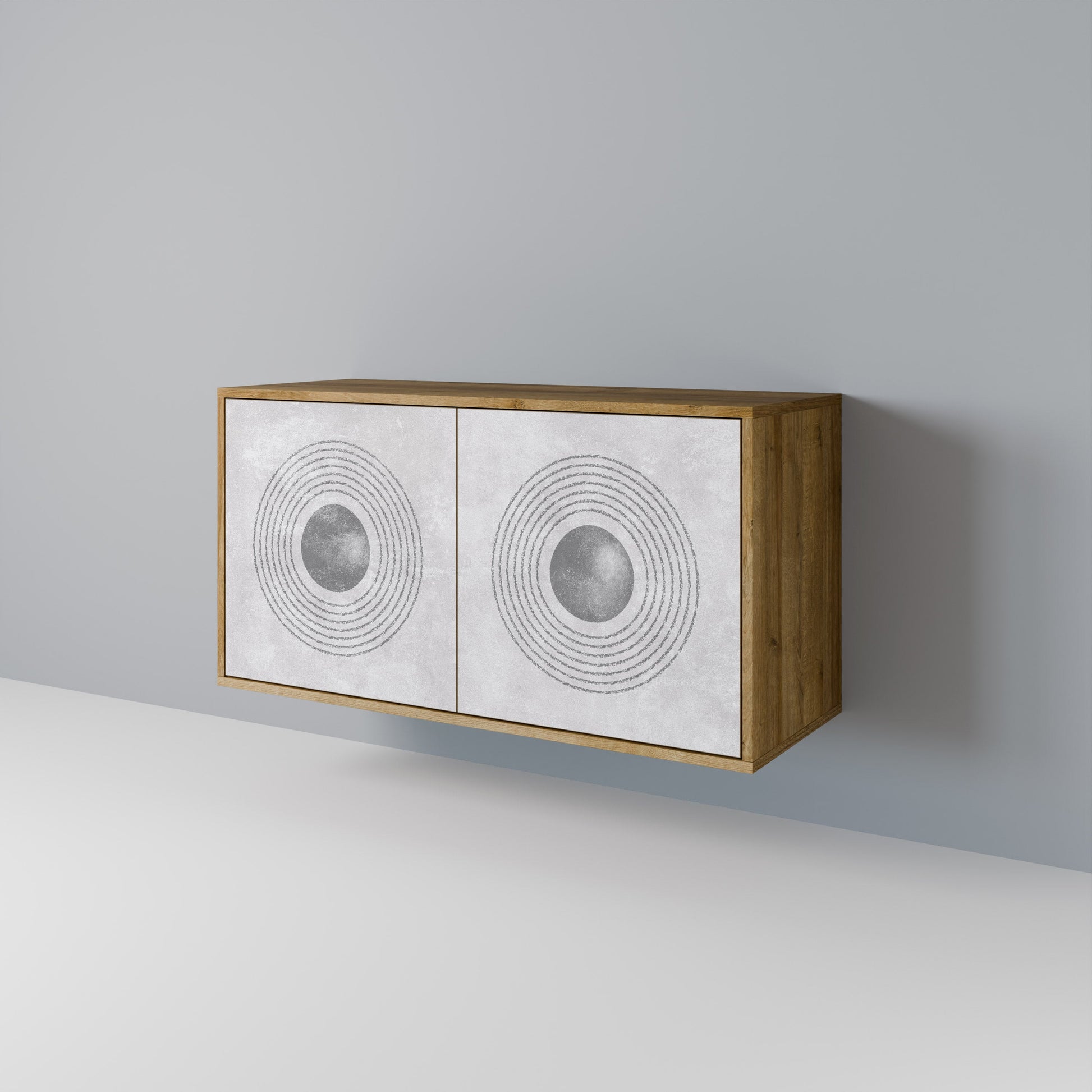 Buffet 2 portes SOLID CIRCLES effet chêne