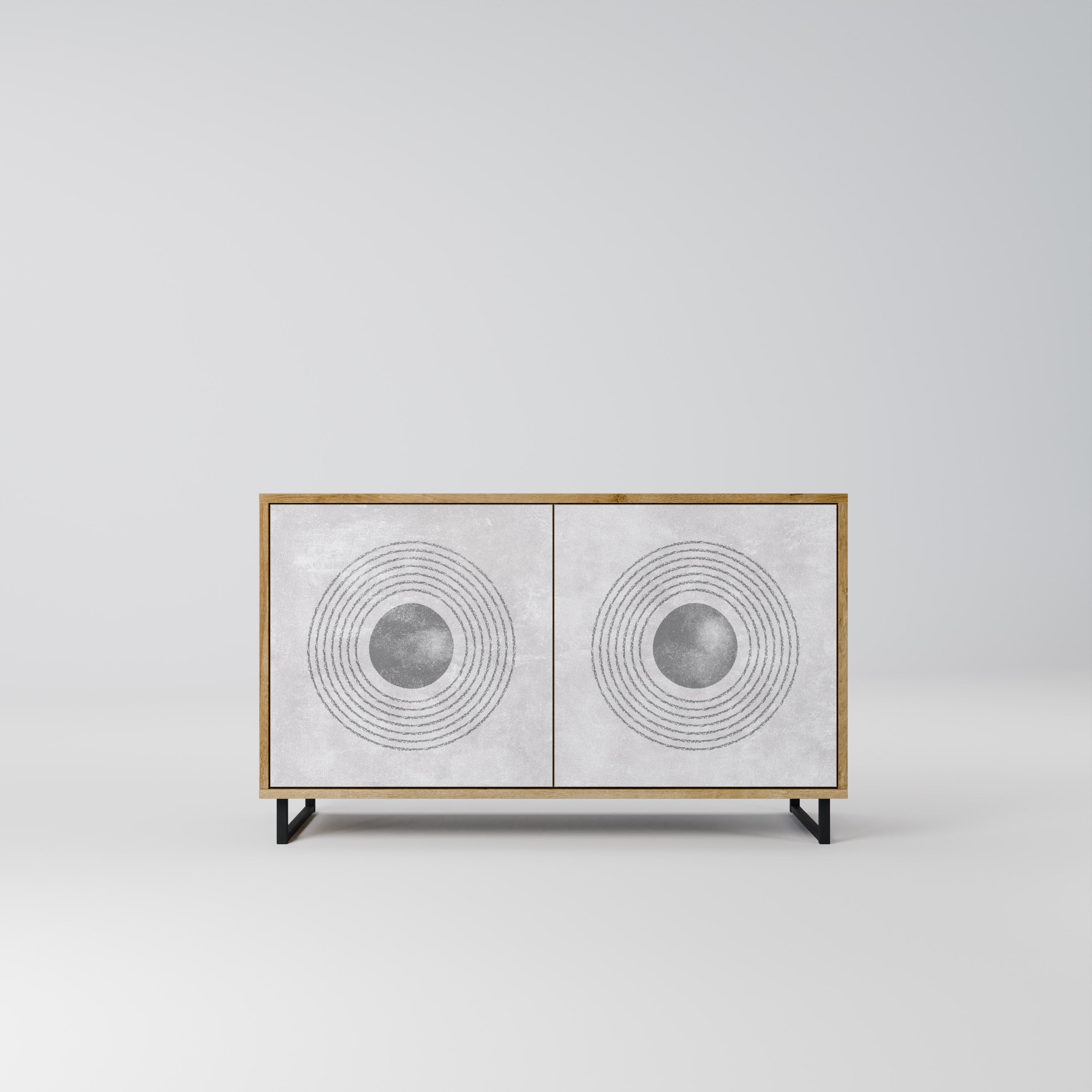 SOLID CIRCLES 2-Door Sideboard in Oak Effect