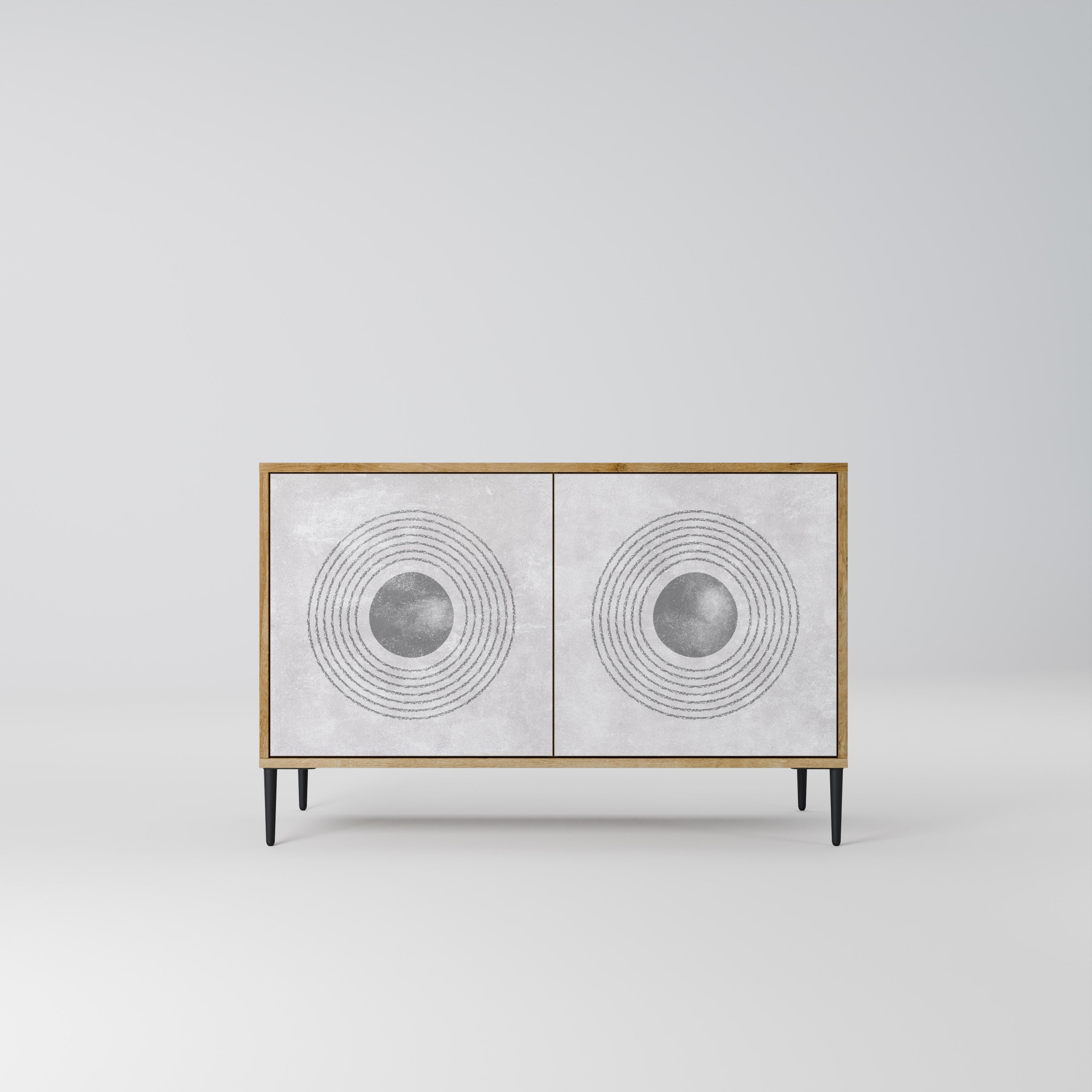 SOLID CIRCLES 2-Door Sideboard in Oak Effect