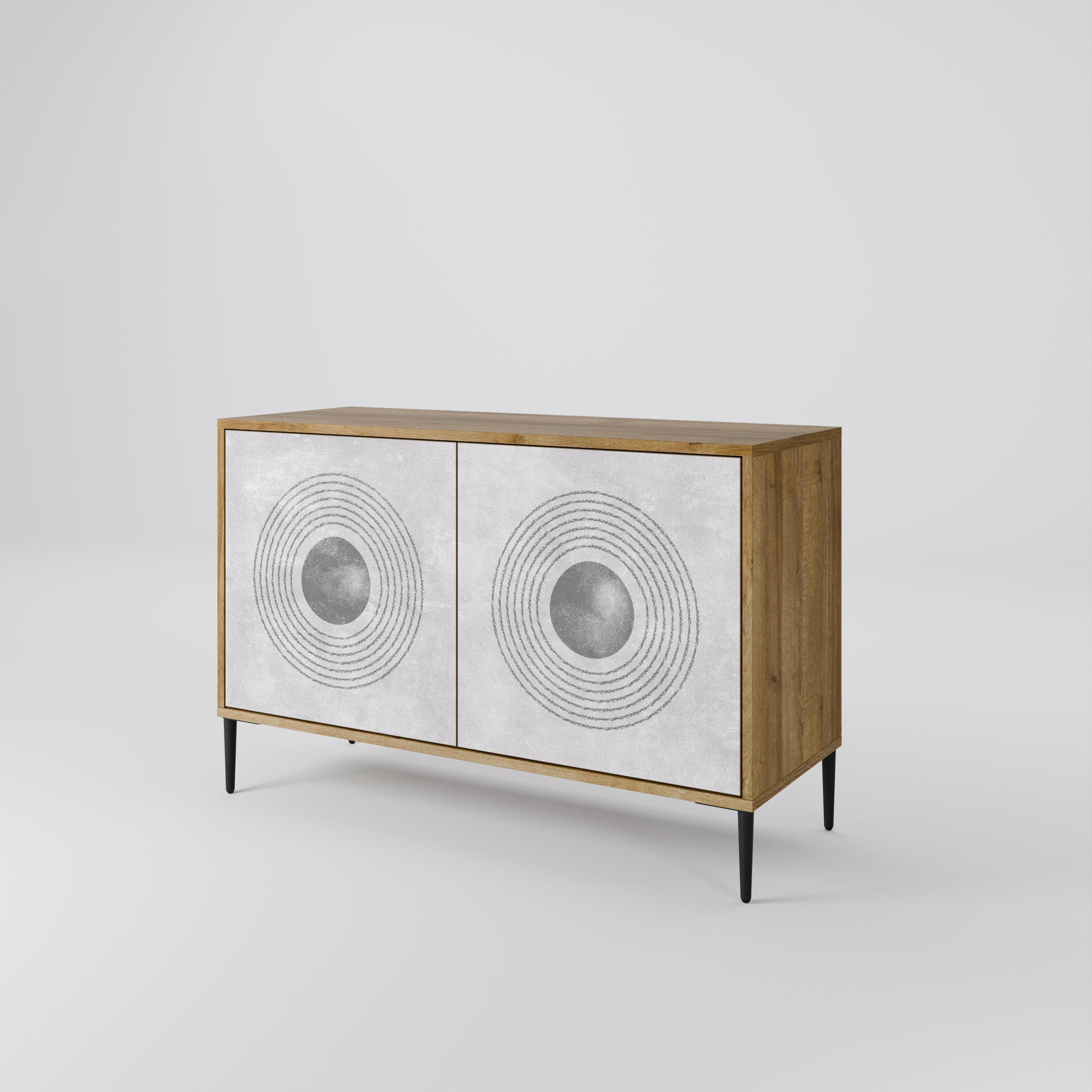 SOLID CIRCLES 2-Door Sideboard in Oak Effect