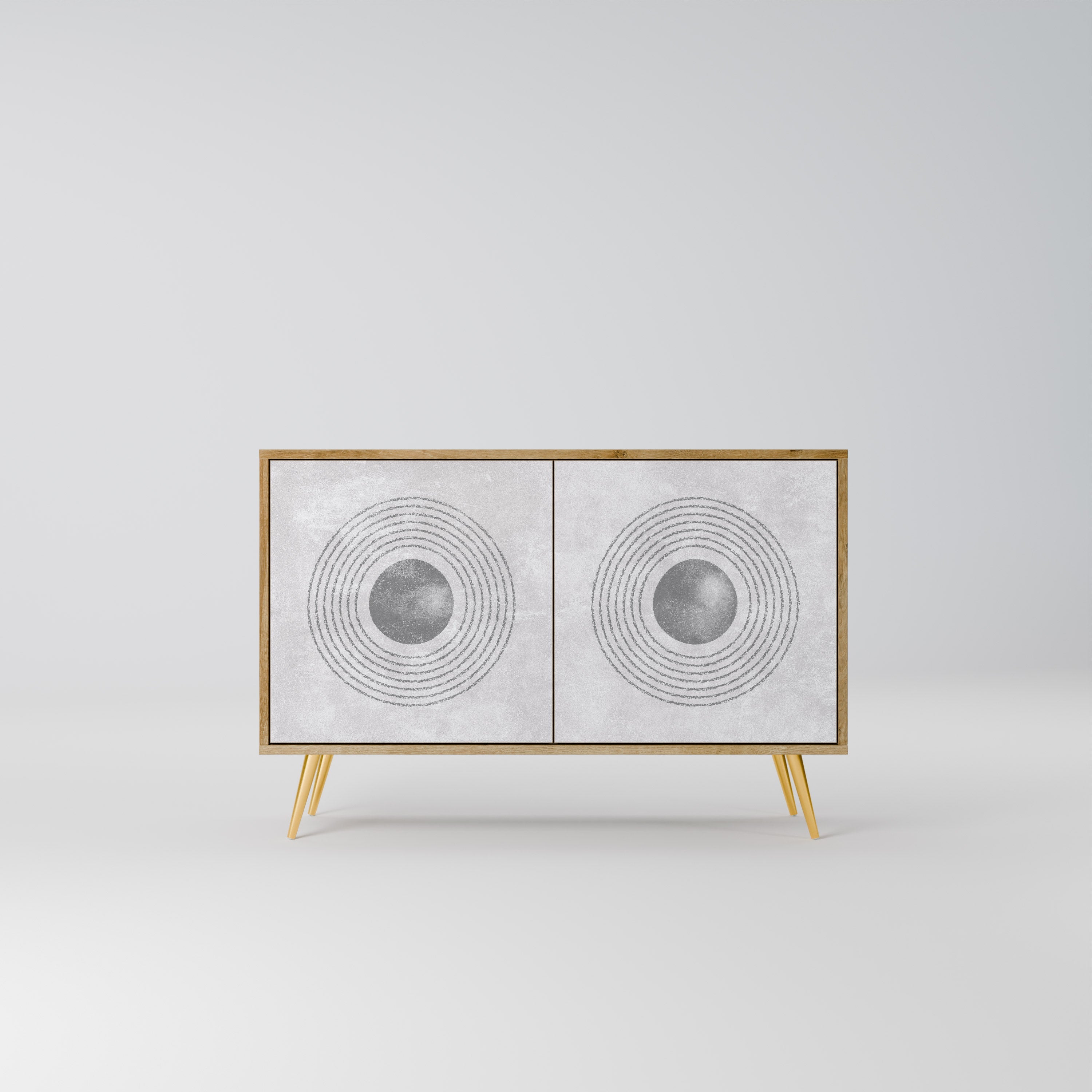 SOLID CIRCLES 2-Door Sideboard in Oak Effect