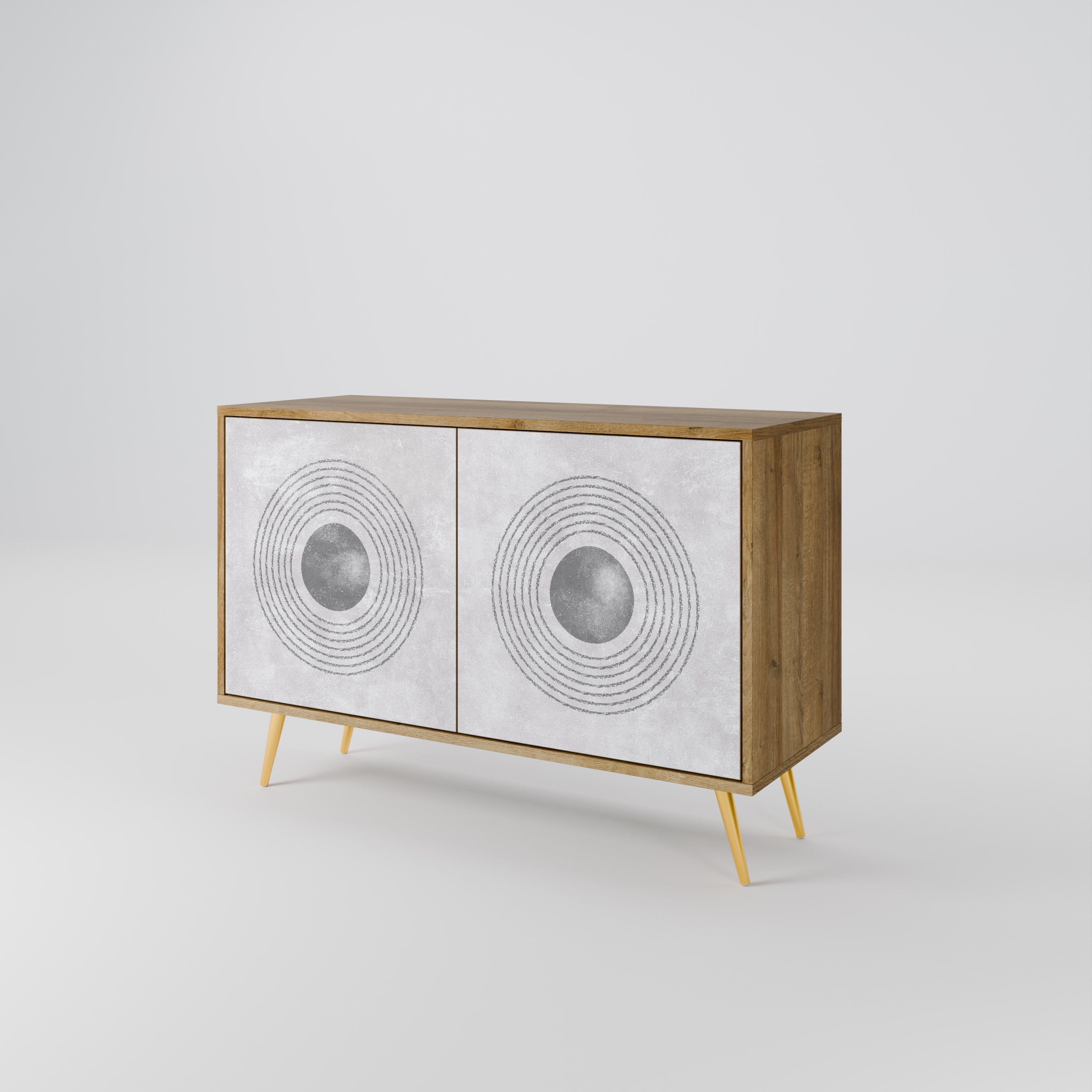 SOLID CIRCLES 2-Door Sideboard in Oak Effect