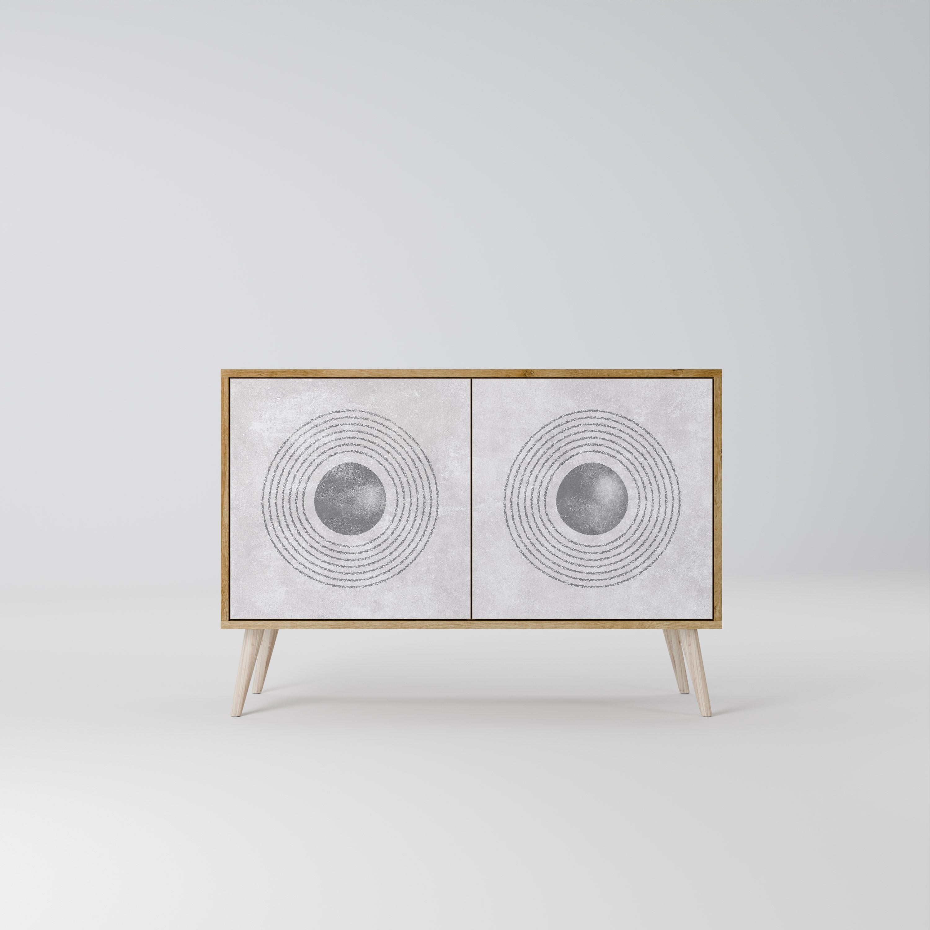 SOLID CIRCLES 2-Door Sideboard in Oak Effect