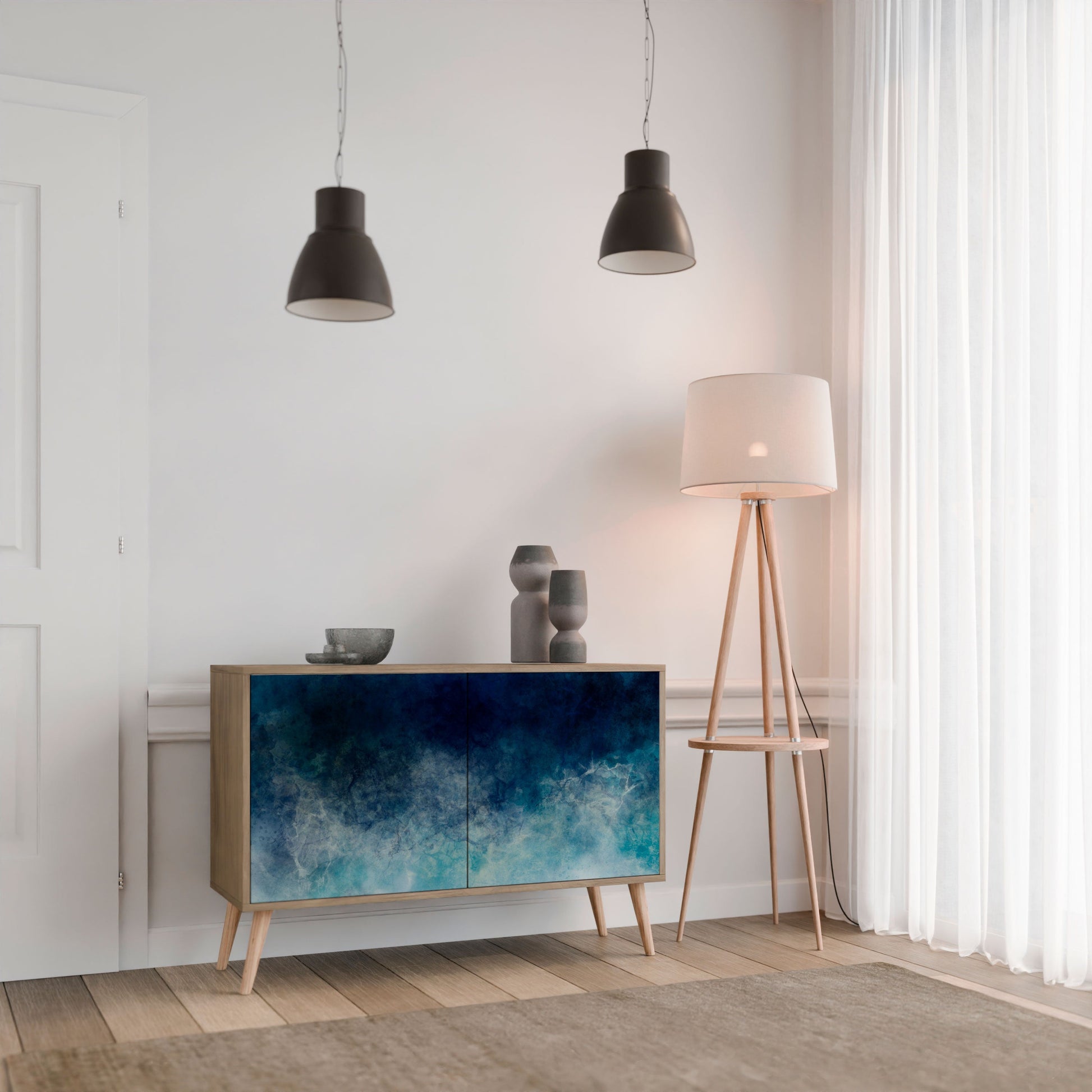 Buffet 2 portes CELESTIAL FALL effet chêne
