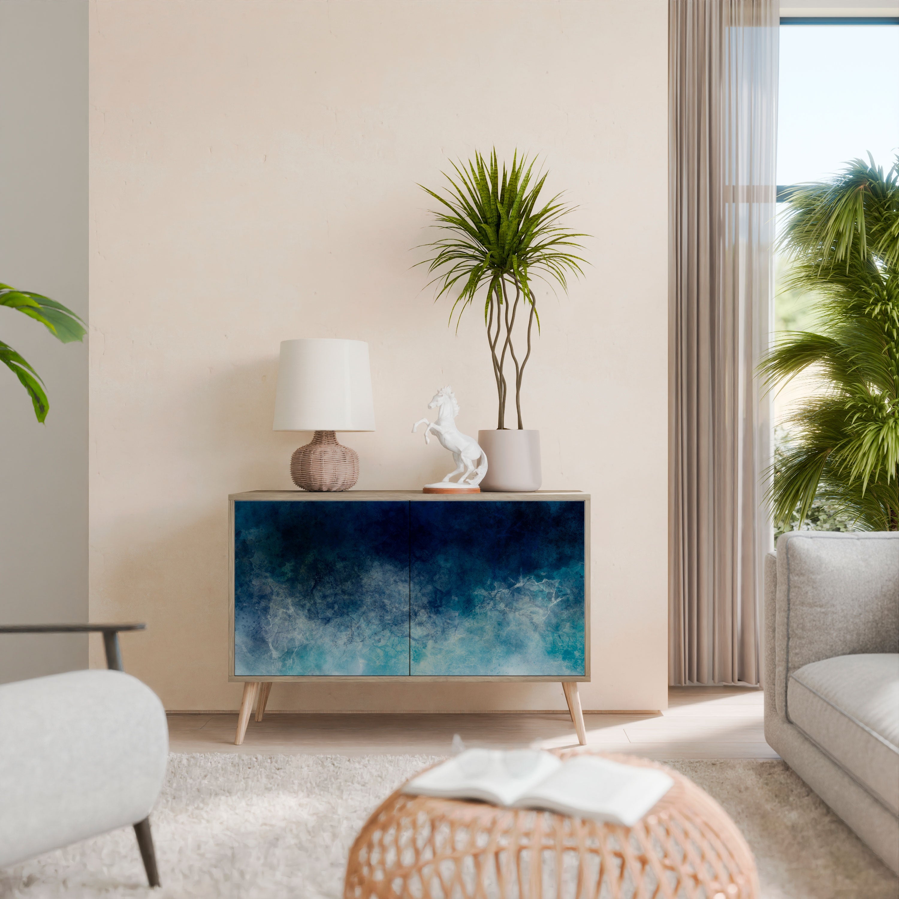 CELESTIAL FALL 2-Door Sideboard in Oak Effect