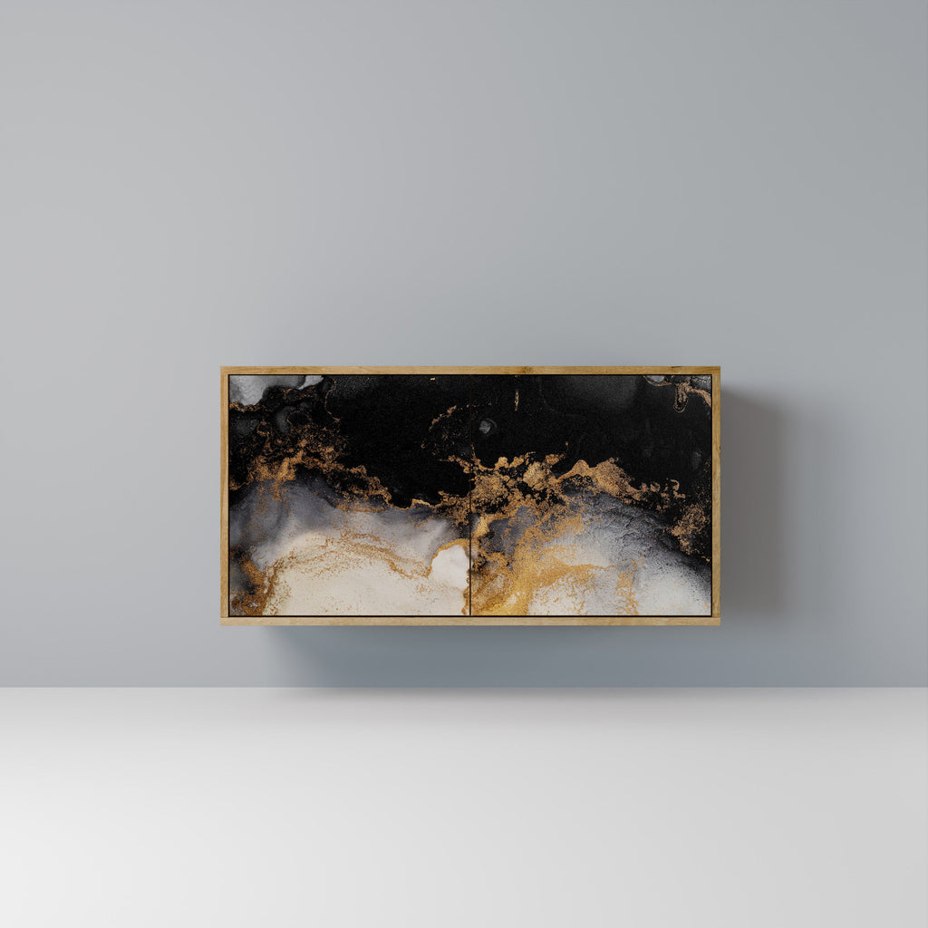 Buffet 2 portes MARBLE OF TOMMORROW effet chêne
