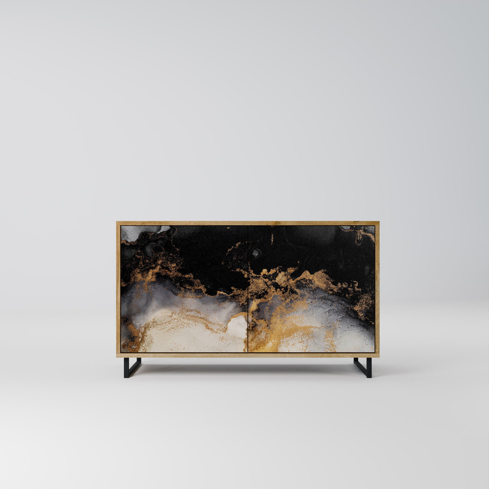 Buffet 2 portes MARBLE OF TOMMORROW effet chêne