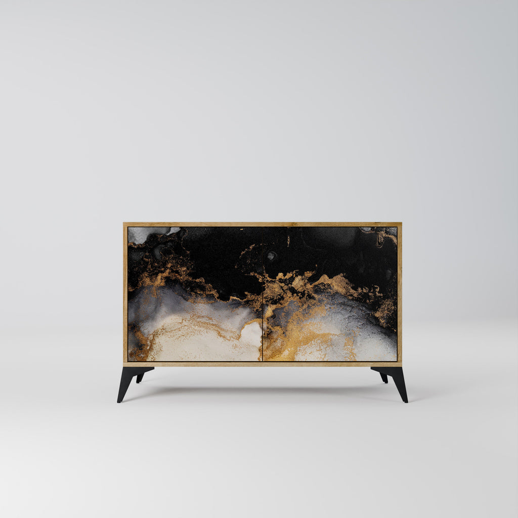 Buffet 2 portes MARBLE OF TOMMORROW effet chêne