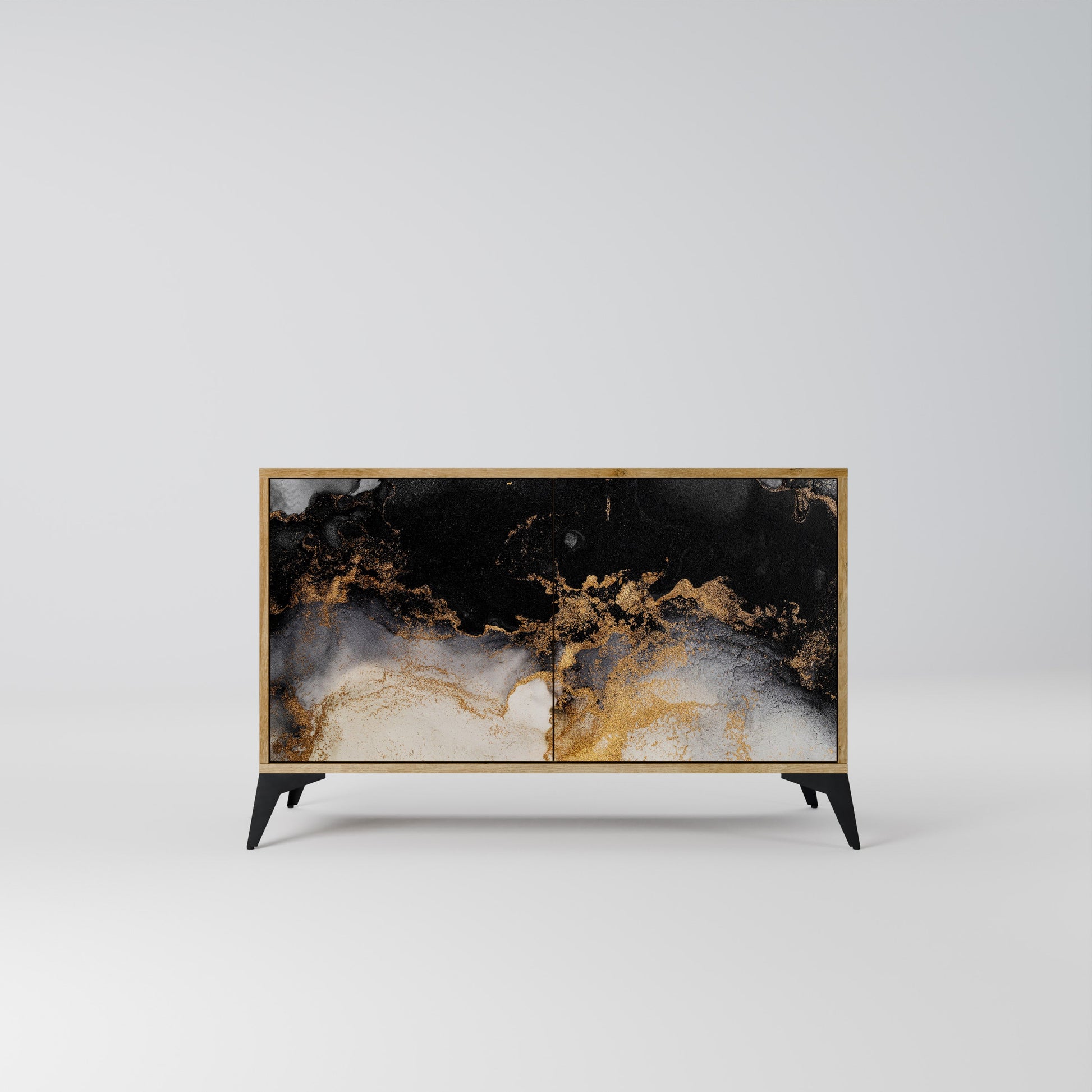 Buffet 2 portes MARBLE OF TOMMORROW effet chêne