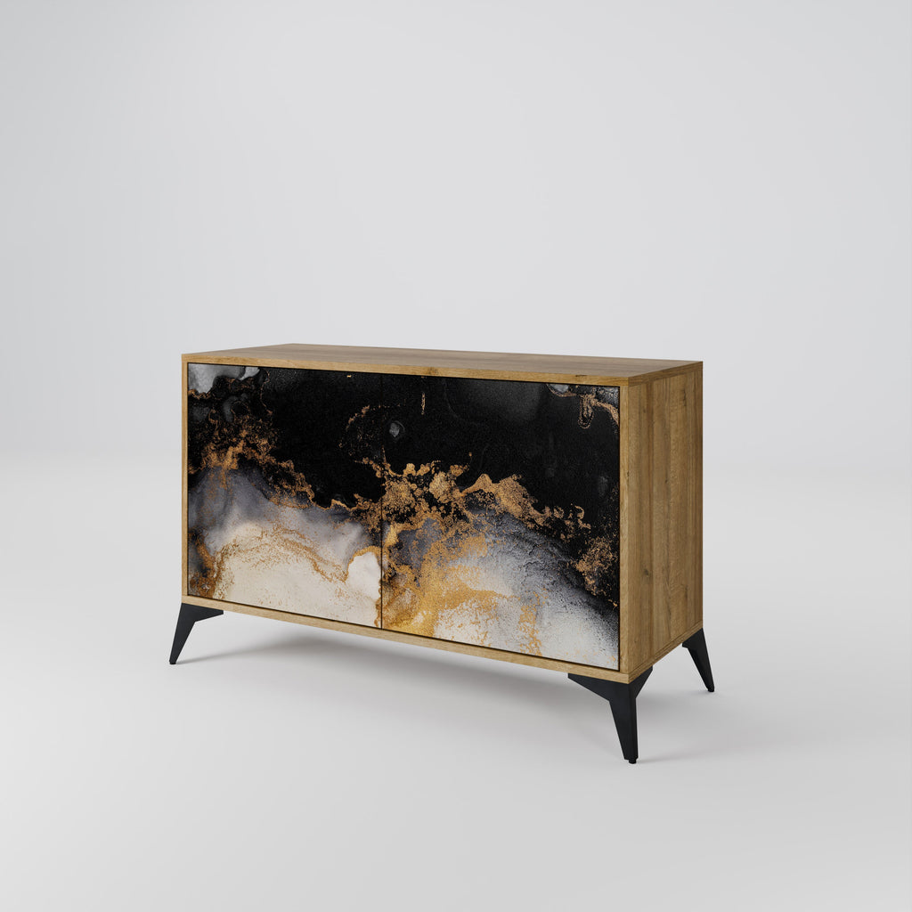 Buffet 2 portes MARBLE OF TOMMORROW effet chêne