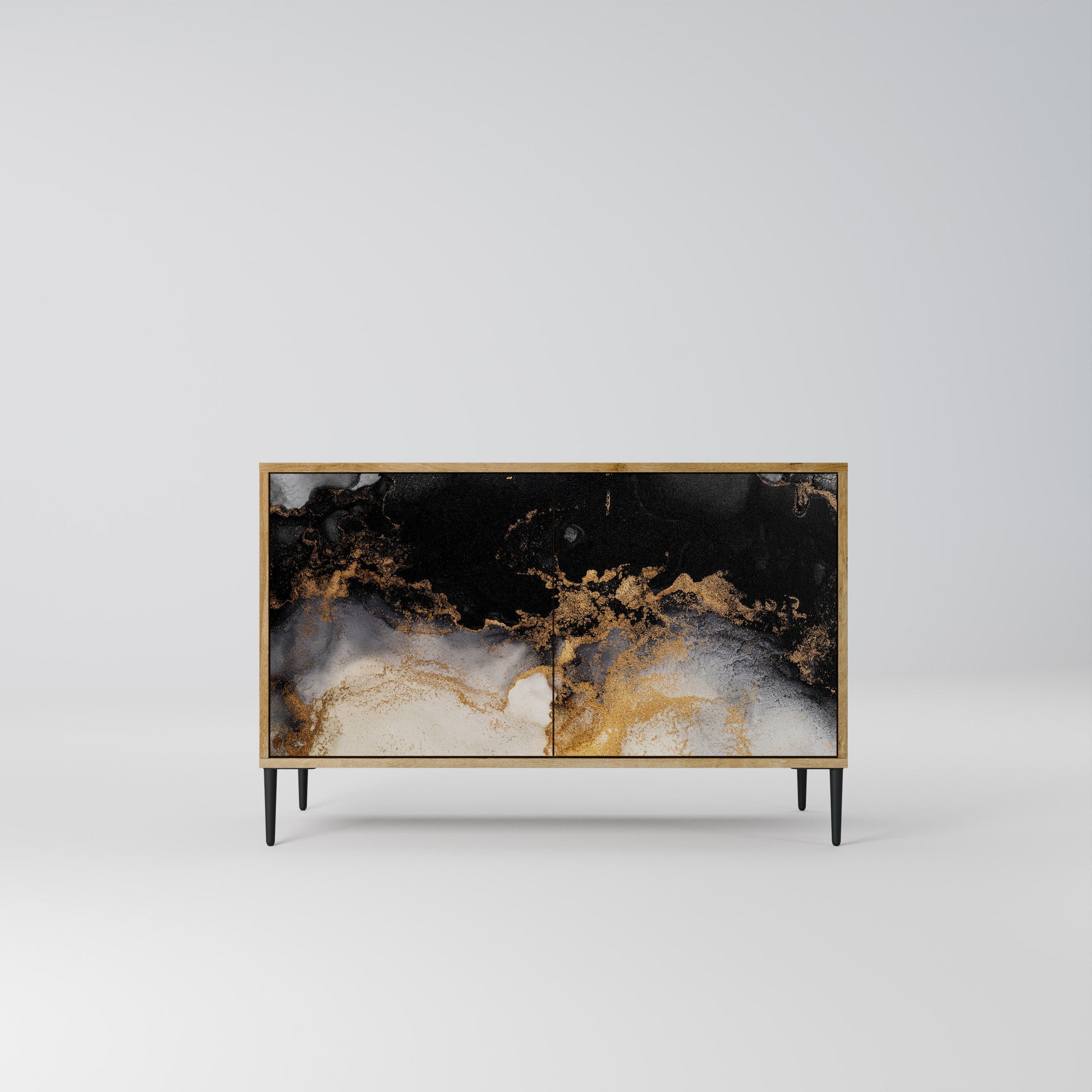Buffet 2 portes MARBLE OF TOMMORROW effet chêne