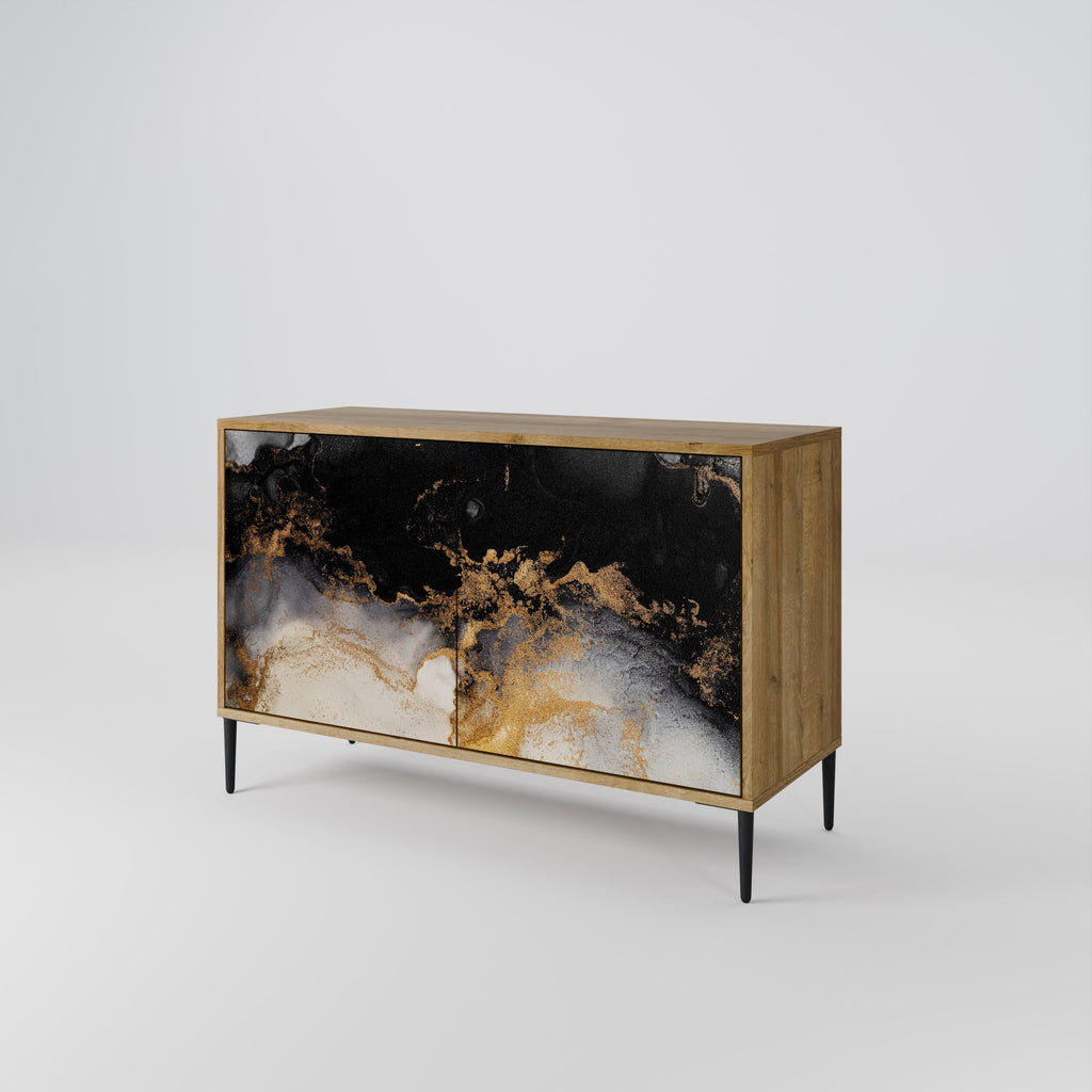 Buffet 2 portes MARBLE OF TOMMORROW effet chêne