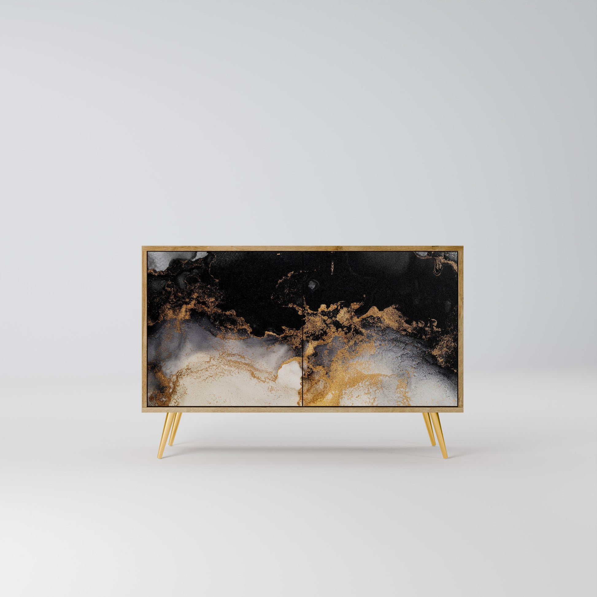 Buffet 2 portes MARBLE OF TOMMORROW effet chêne