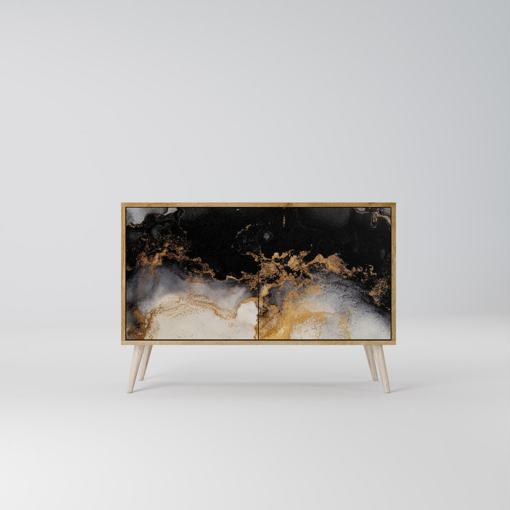 Buffet 2 portes MARBLE OF TOMMORROW effet chêne