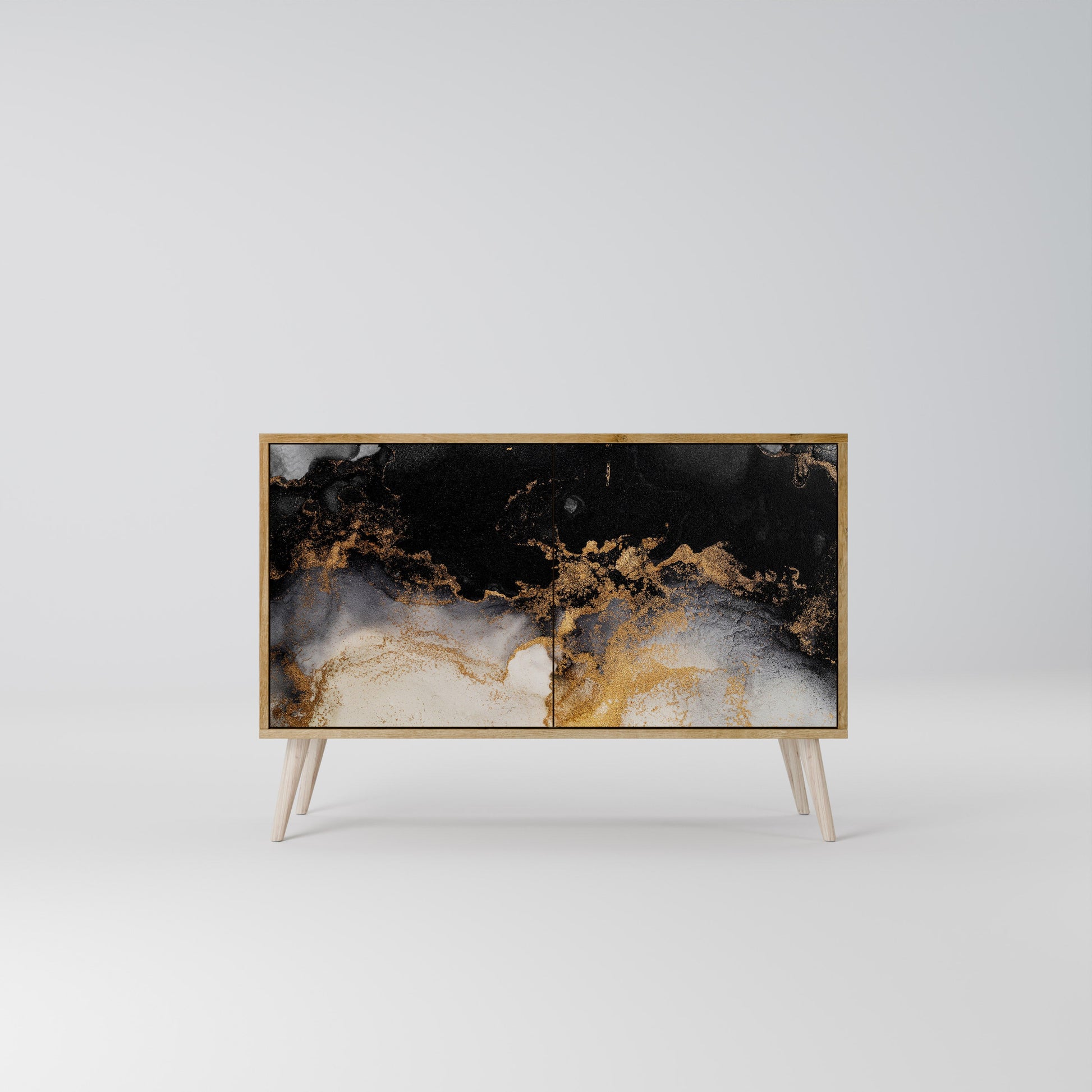 Buffet 2 portes MARBLE OF TOMMORROW effet chêne