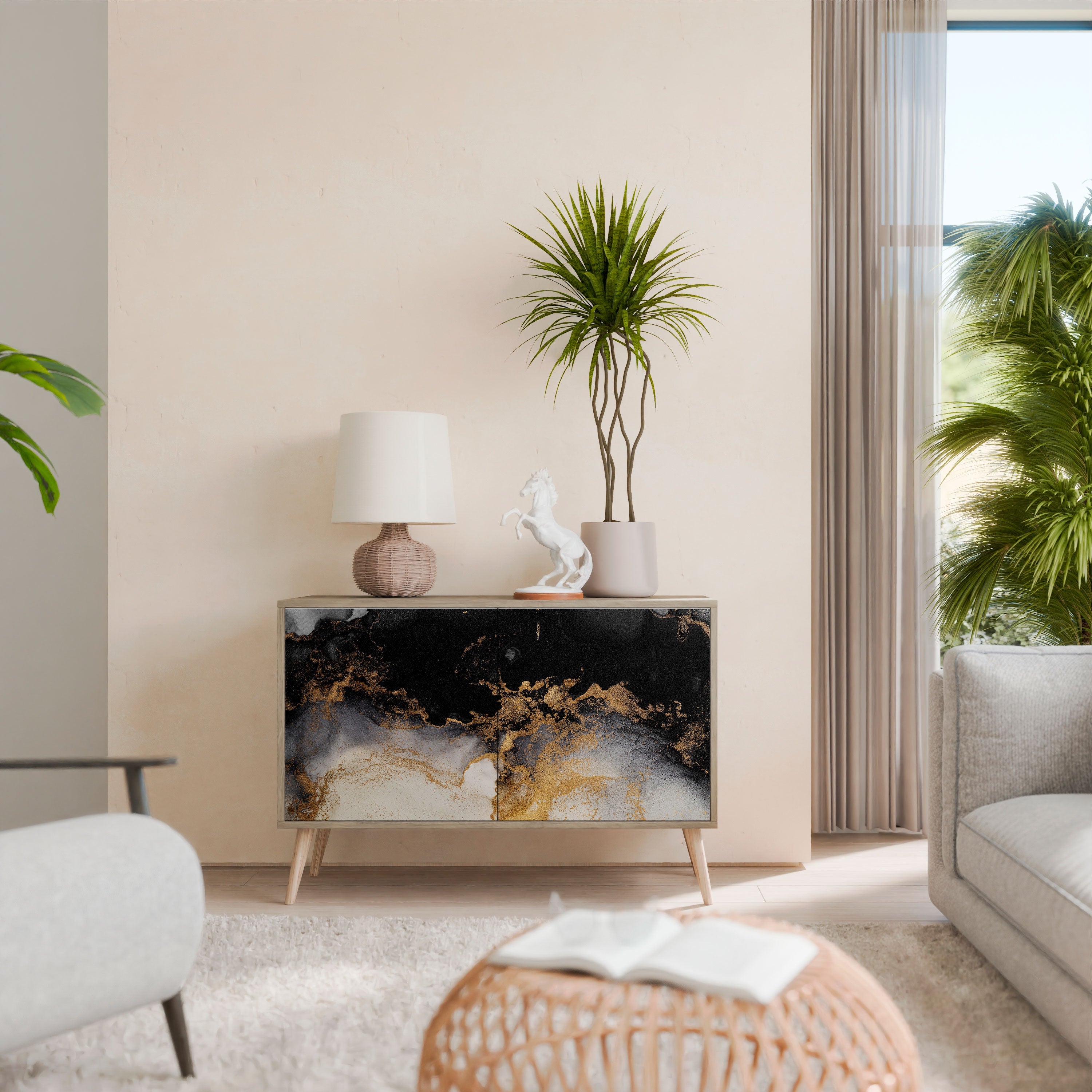 MARBLE OF TOMMORROW 2-Door Sideboard in Oak Effect