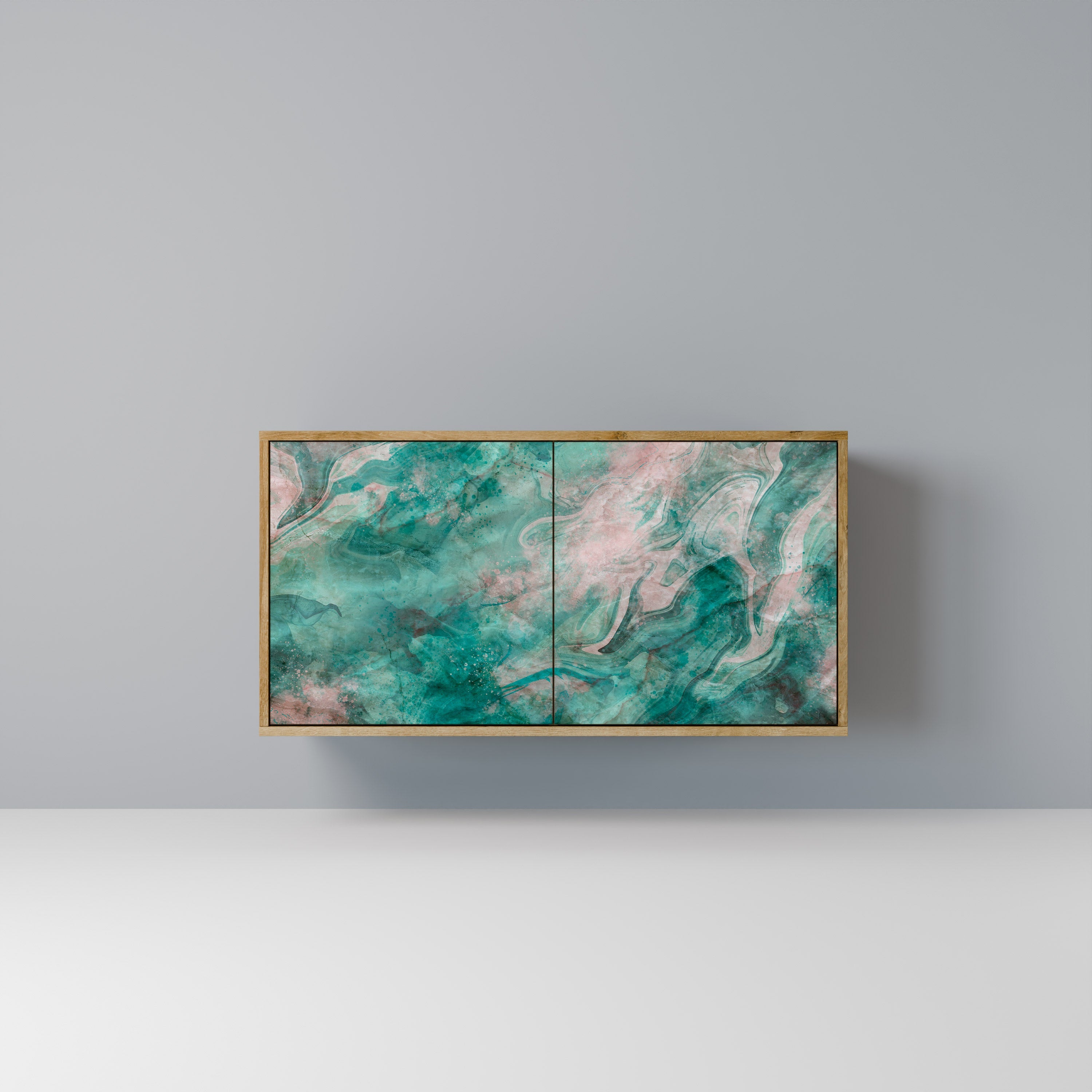 Buffet 2 portes ABSTRACT ALCHEMY effet chêne