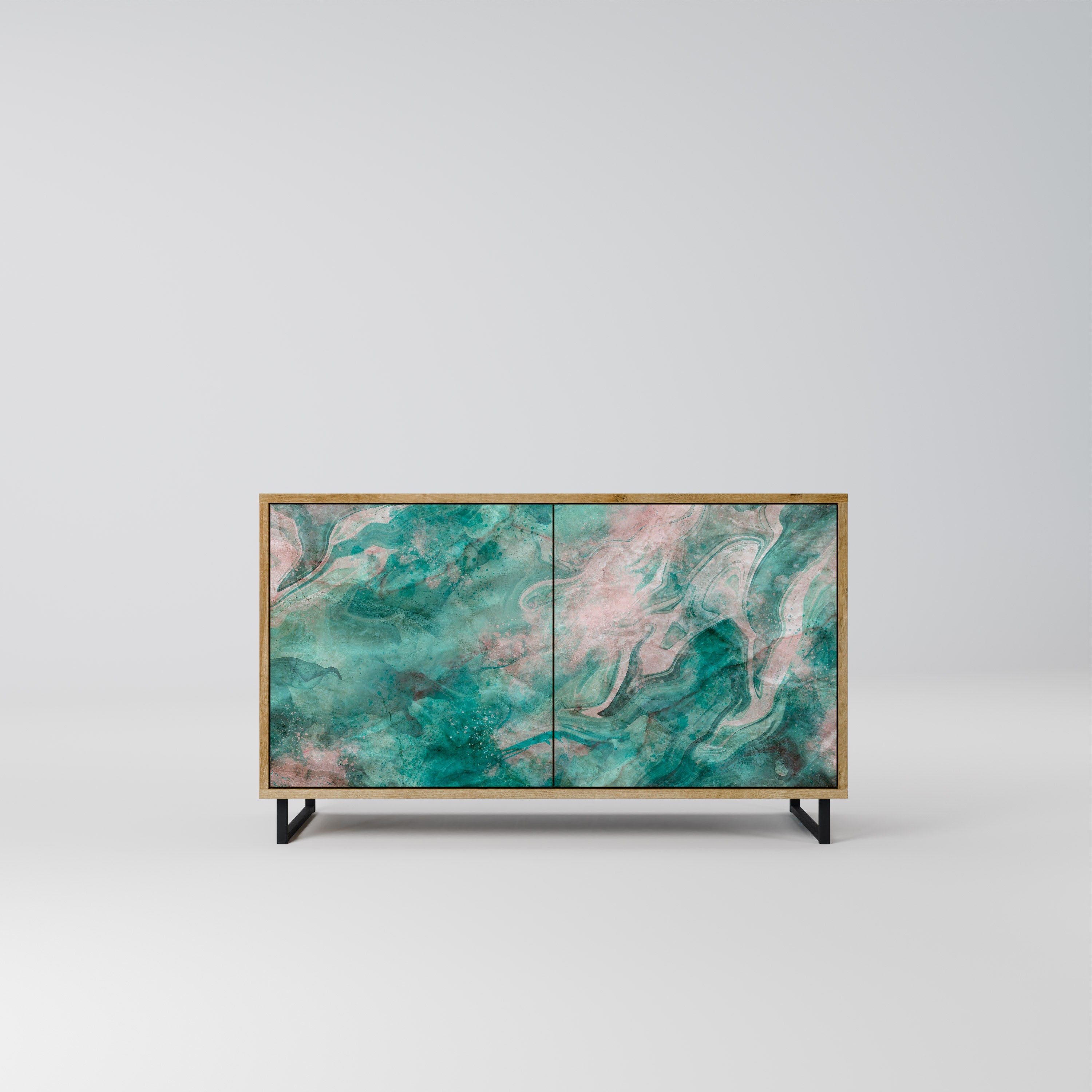 Buffet 2 portes ABSTRACT ALCHEMY effet chêne