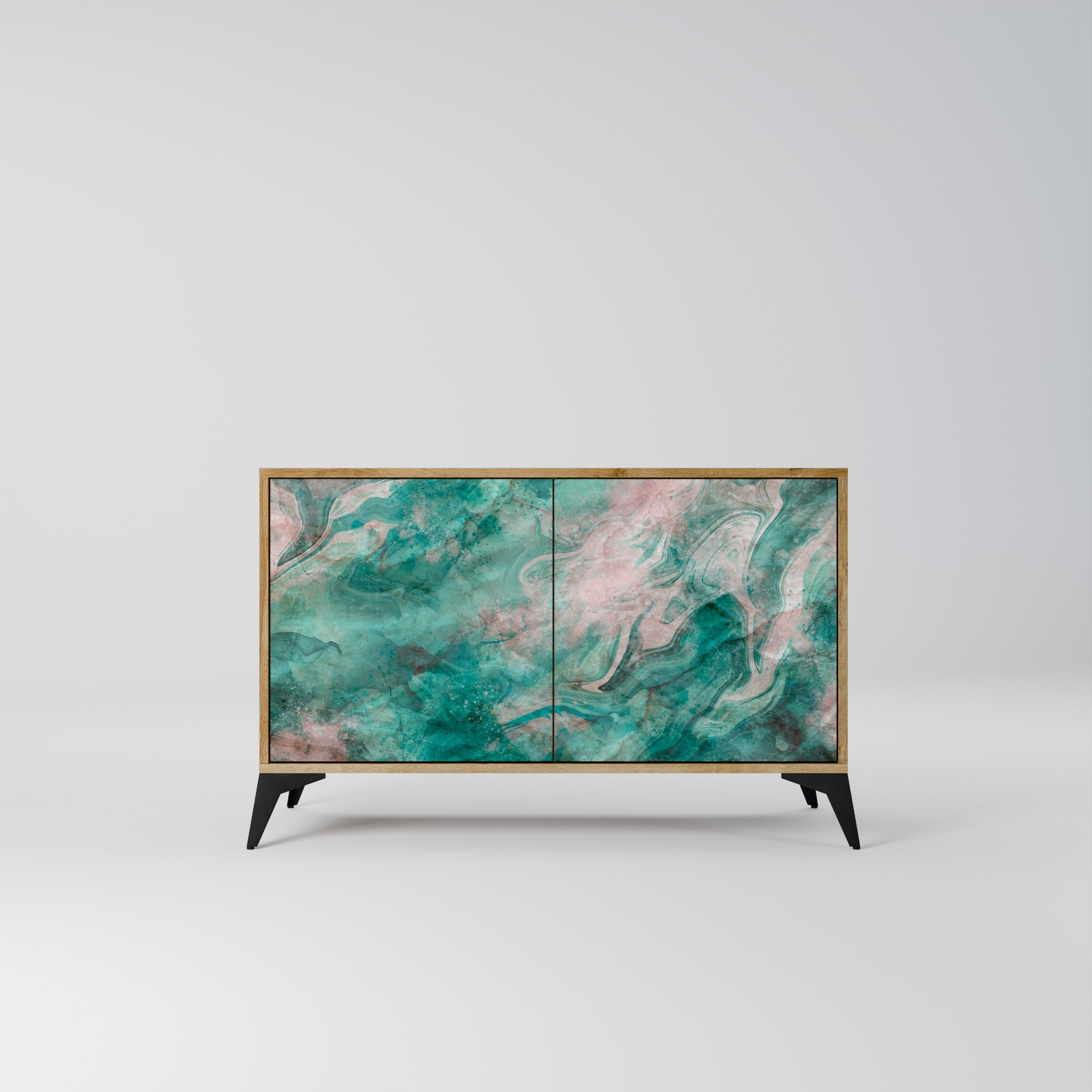 Buffet 2 portes ABSTRACT ALCHEMY effet chêne