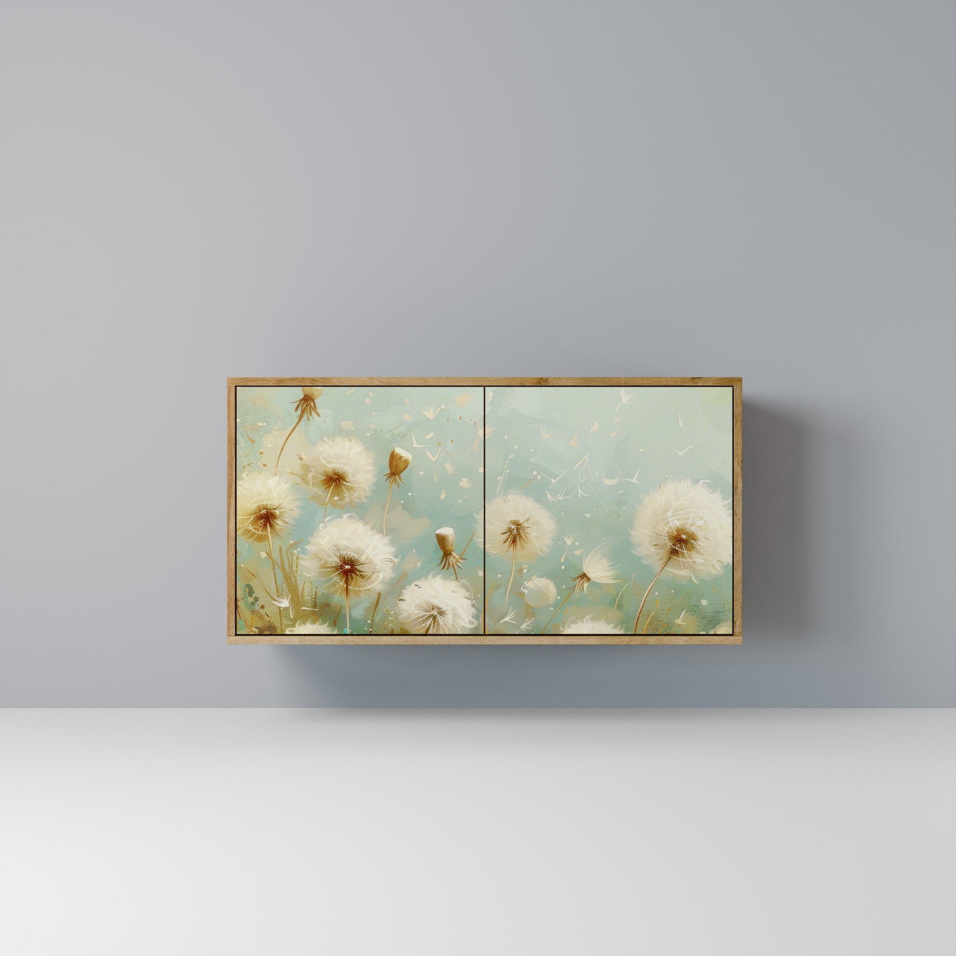 Buffet 2 portes DREAMY MEADOW effet chêne