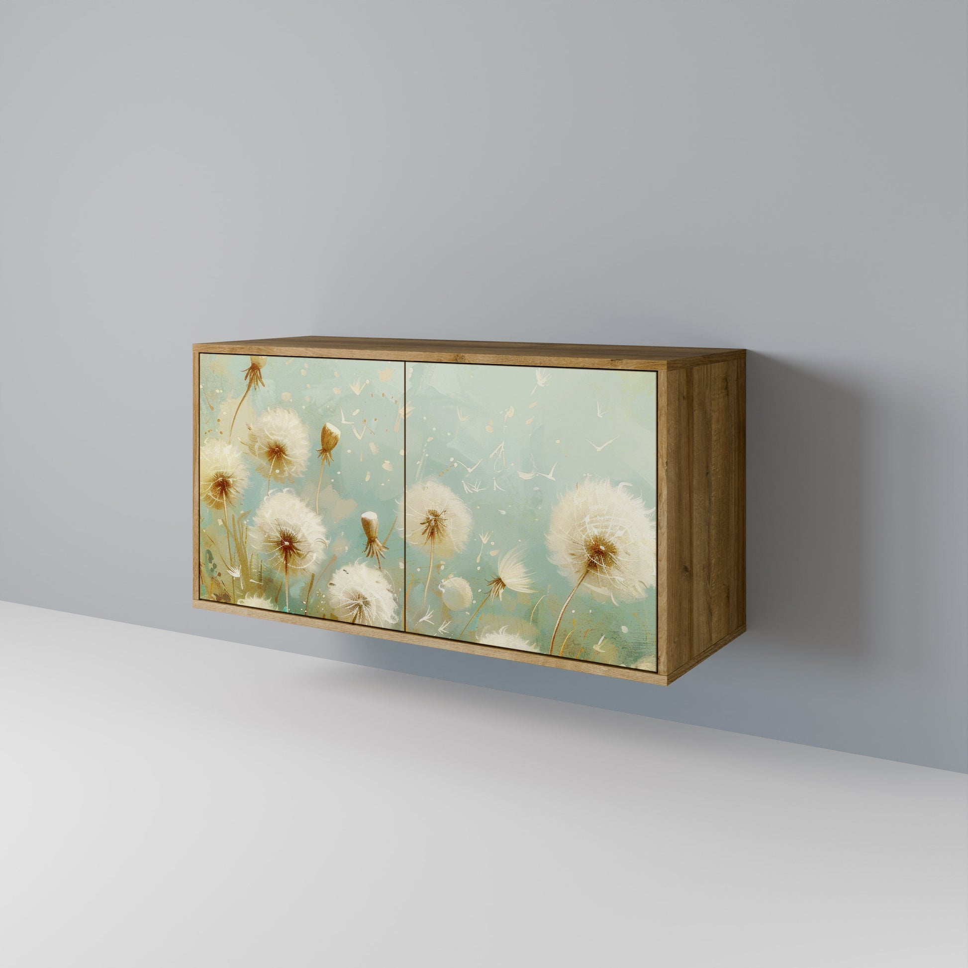 Buffet 2 portes DREAMY MEADOW effet chêne