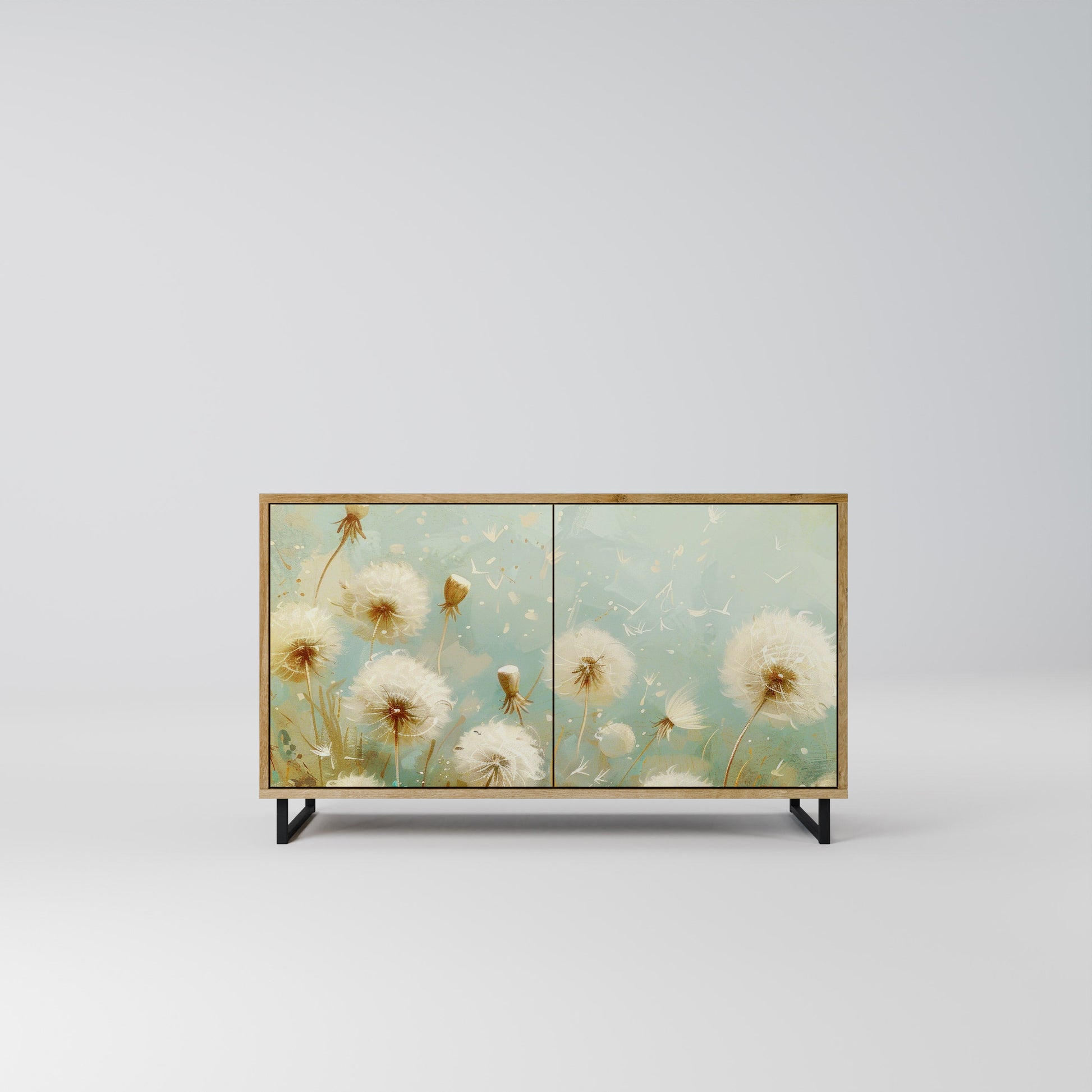 Buffet 2 portes DREAMY MEADOW effet chêne